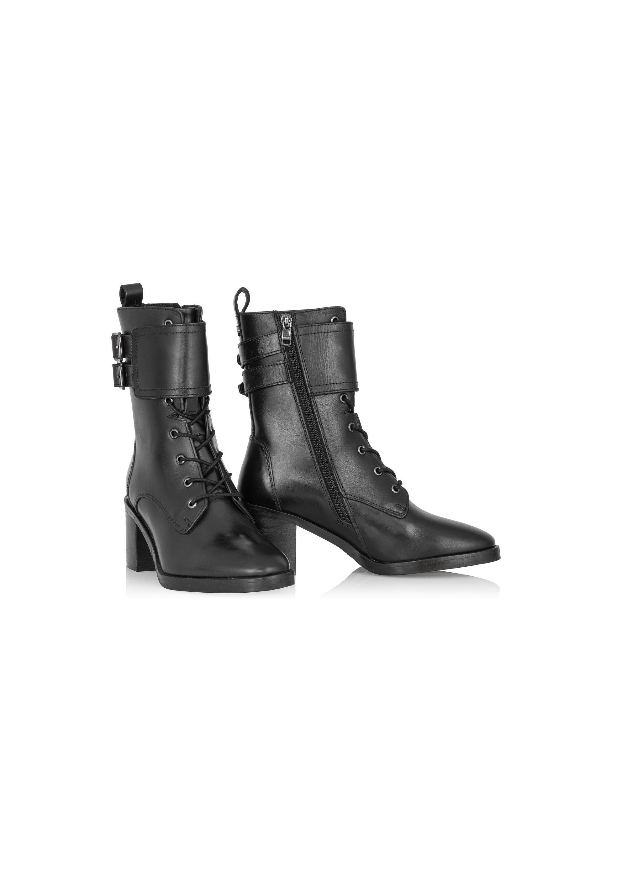 Women's black leather boots BUTYD-1028-99(Z23)-02