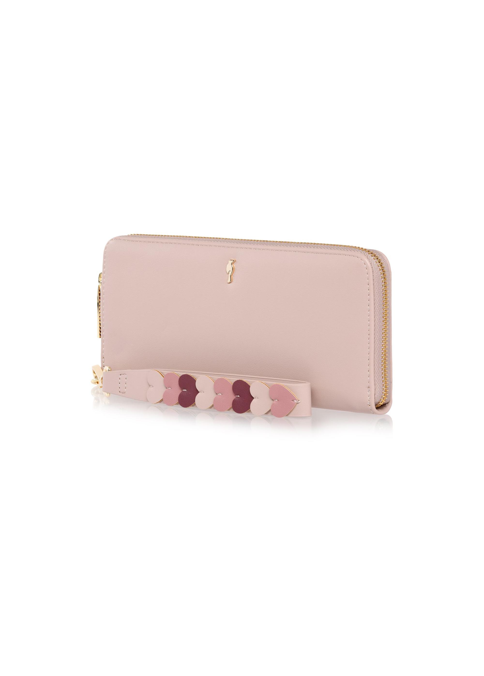 Large pink women's wallet with handle POREC-0394-31(Z24)