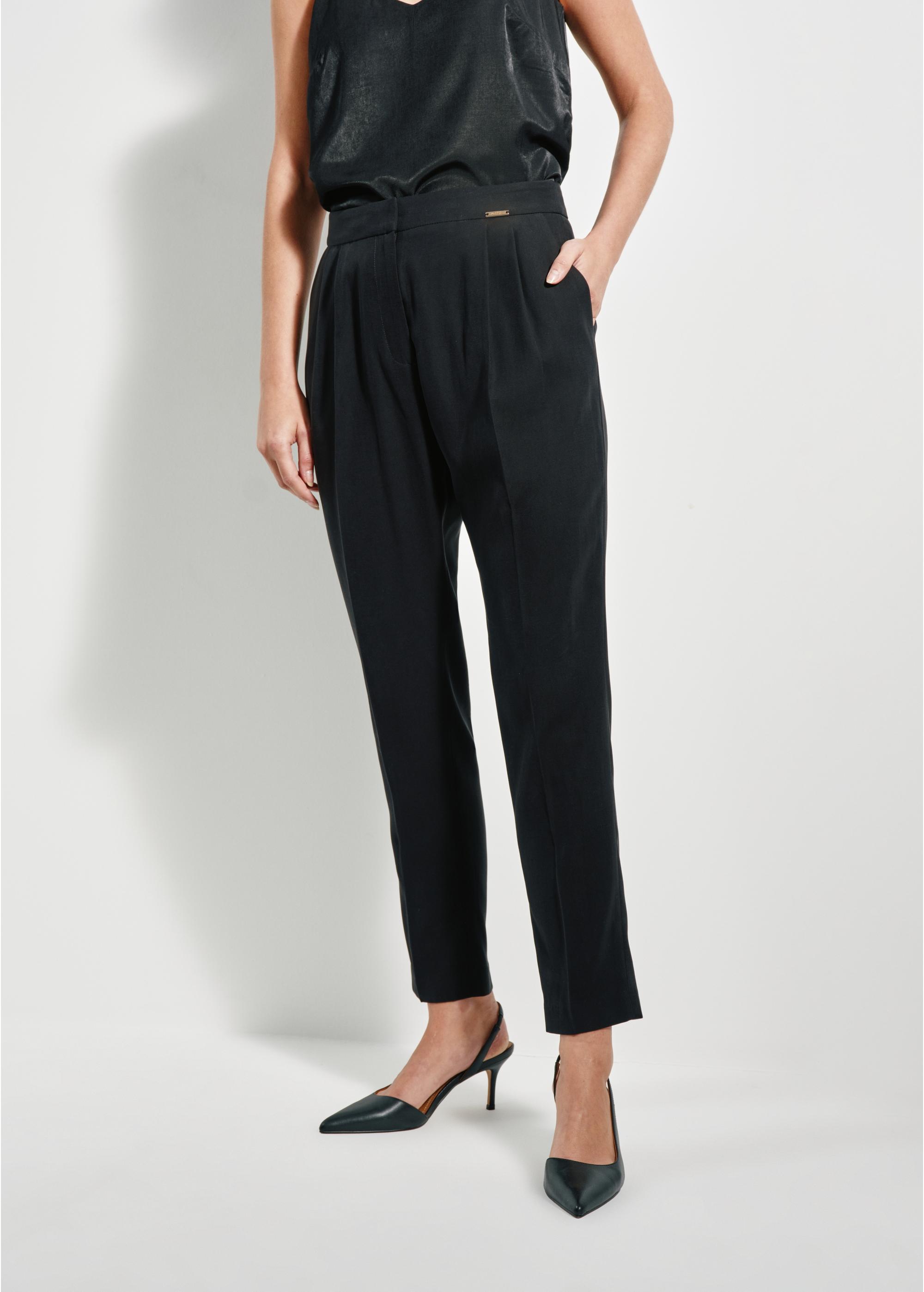 Black women's tailored pants SPODT-0091-99(W24)-03