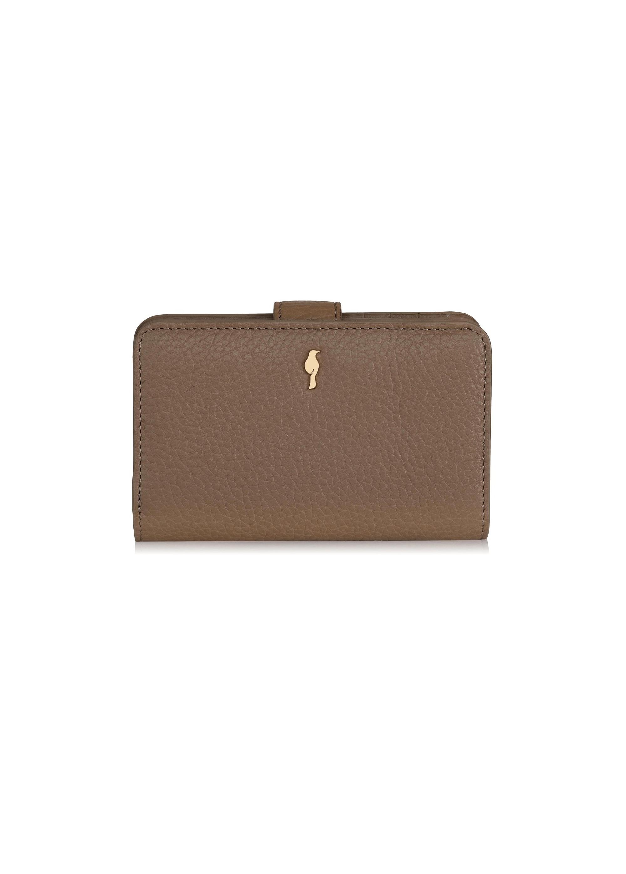 Women's beige leather wallet PORES-0896-81(Z23)-01