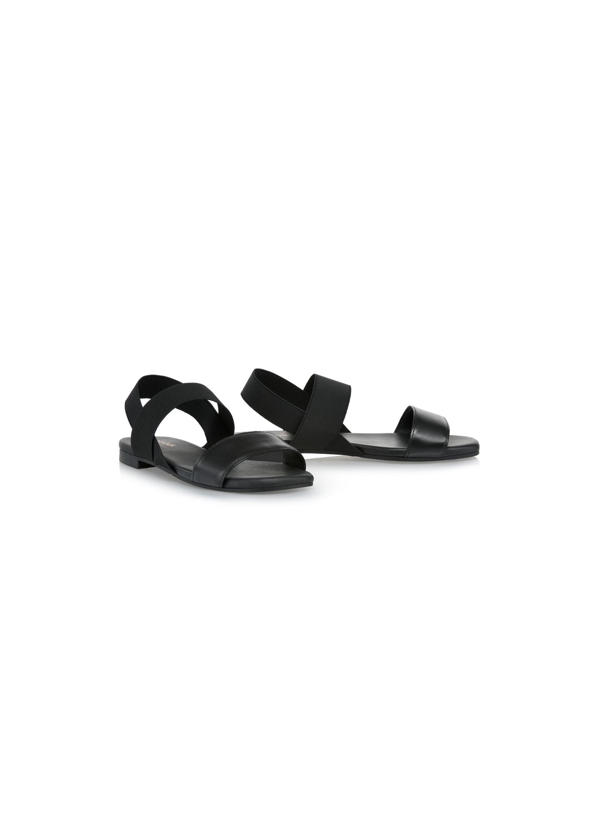 Leather black rubber sandals BUTYD-1046-99(W24)-02