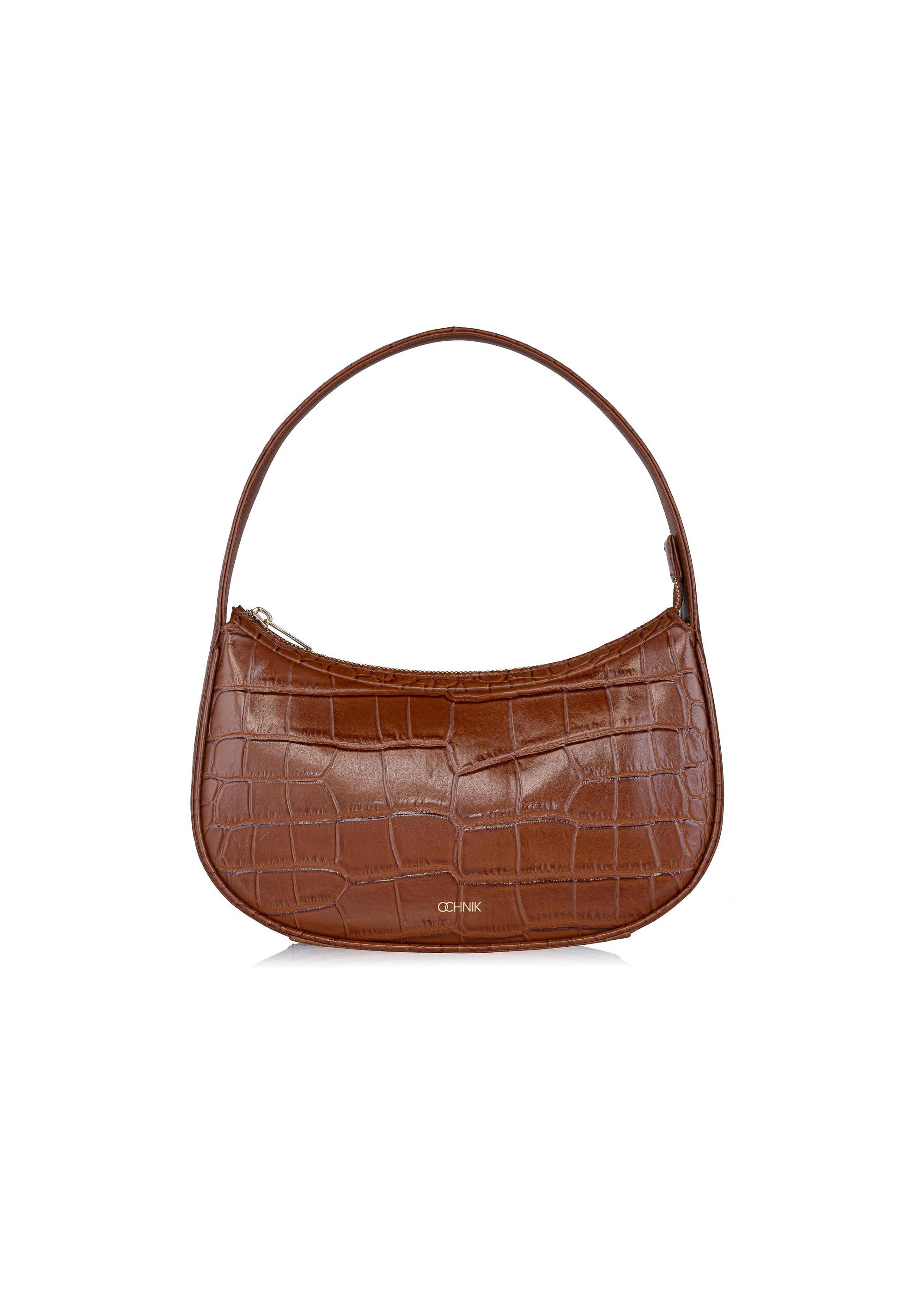 Brown leather women's hobo handbag TORES-0999-87(W24)-01