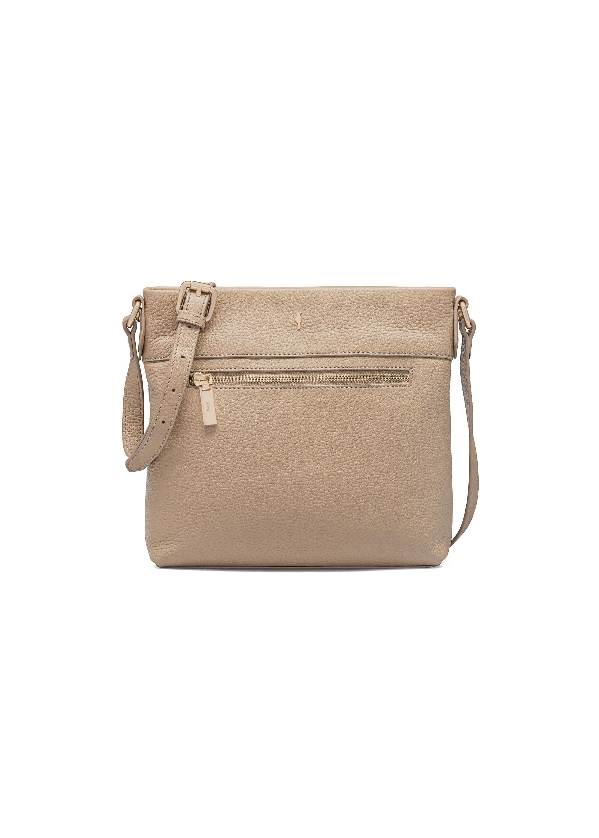 Beige leather women's shoulder bag TORES-0896C-80(W25)-01