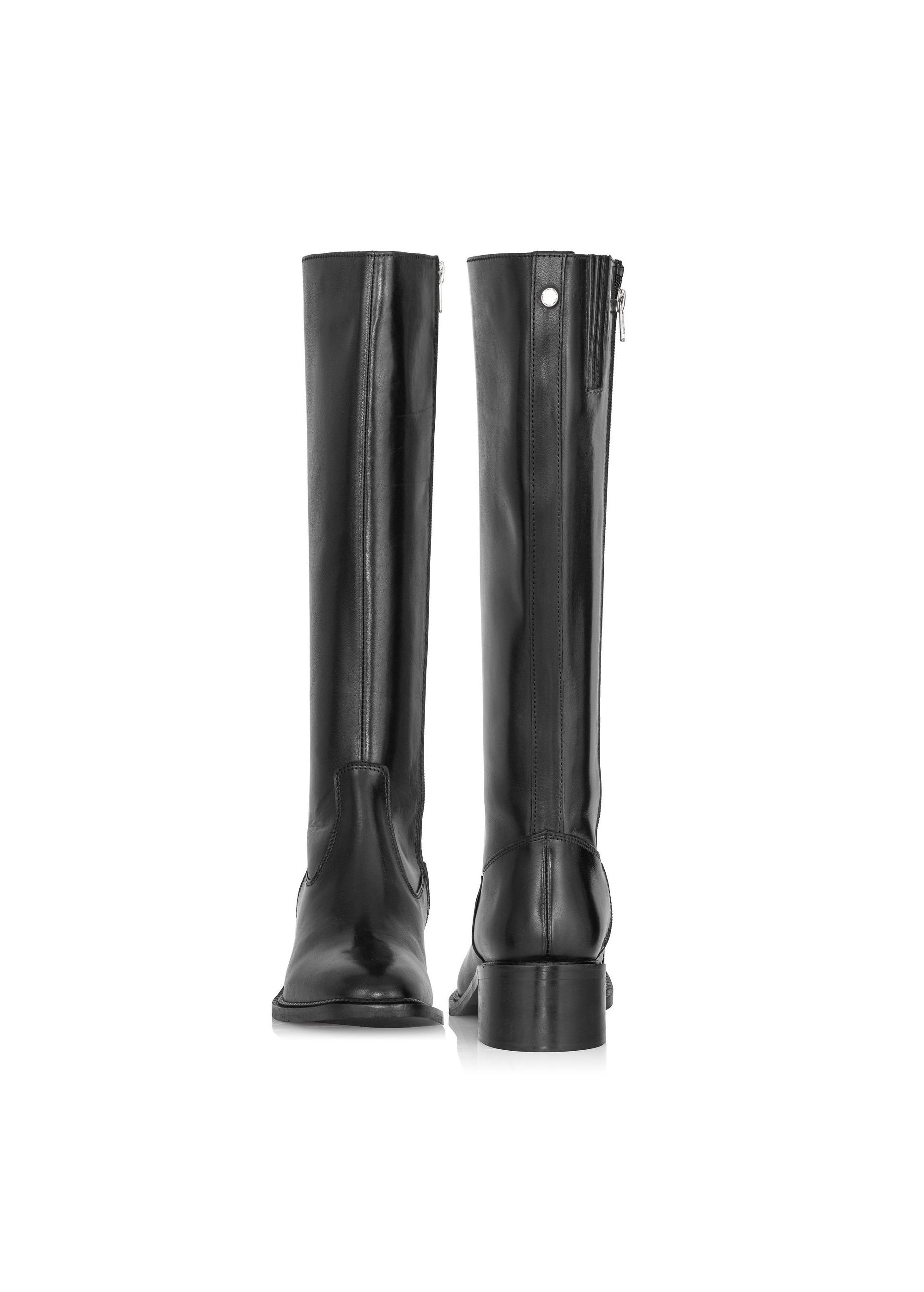 Women's black leather boots BUTYD-1026-99(Z23)-02