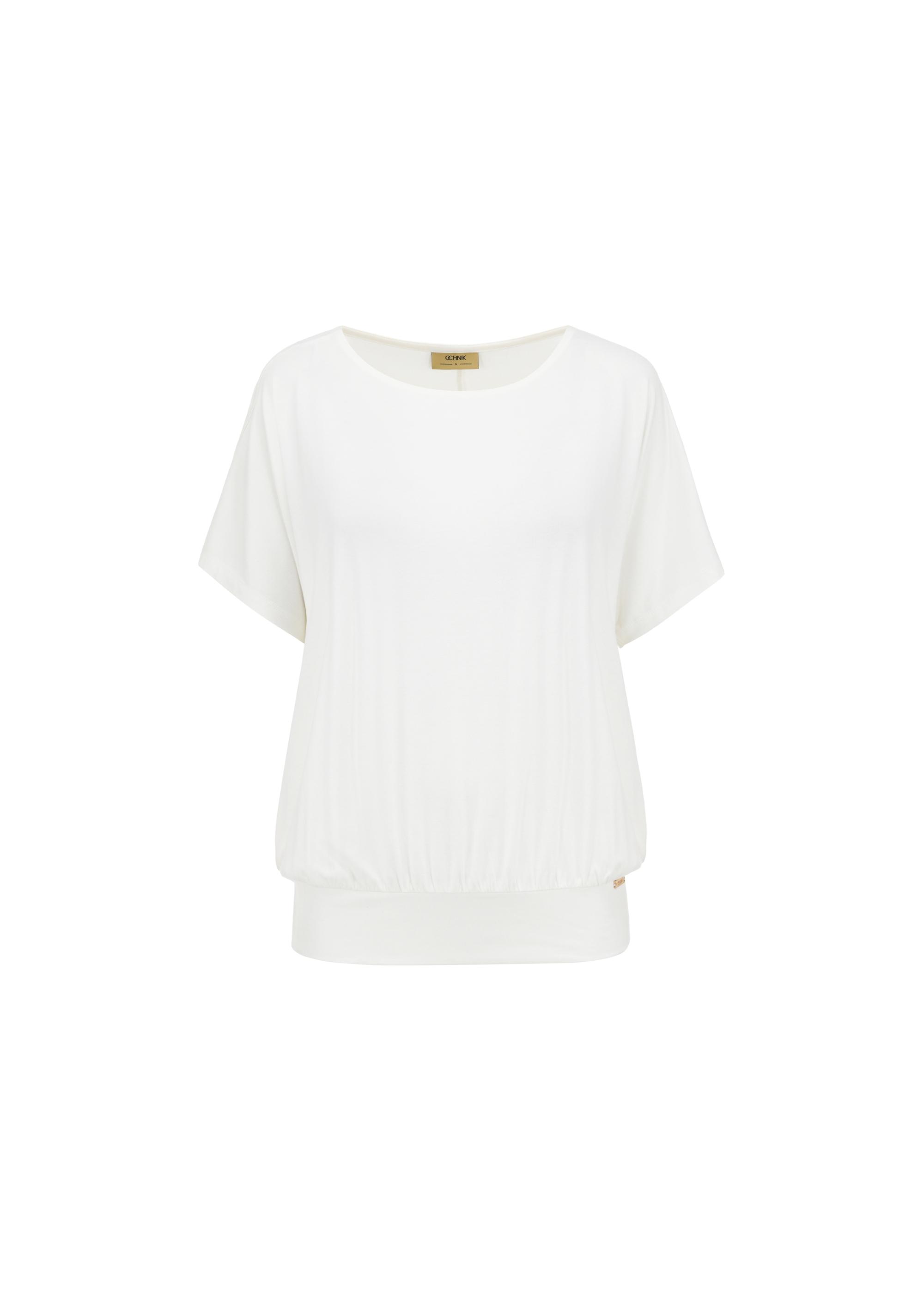 Cream welt blouse for women BLUDT-0170-12(W24)-03