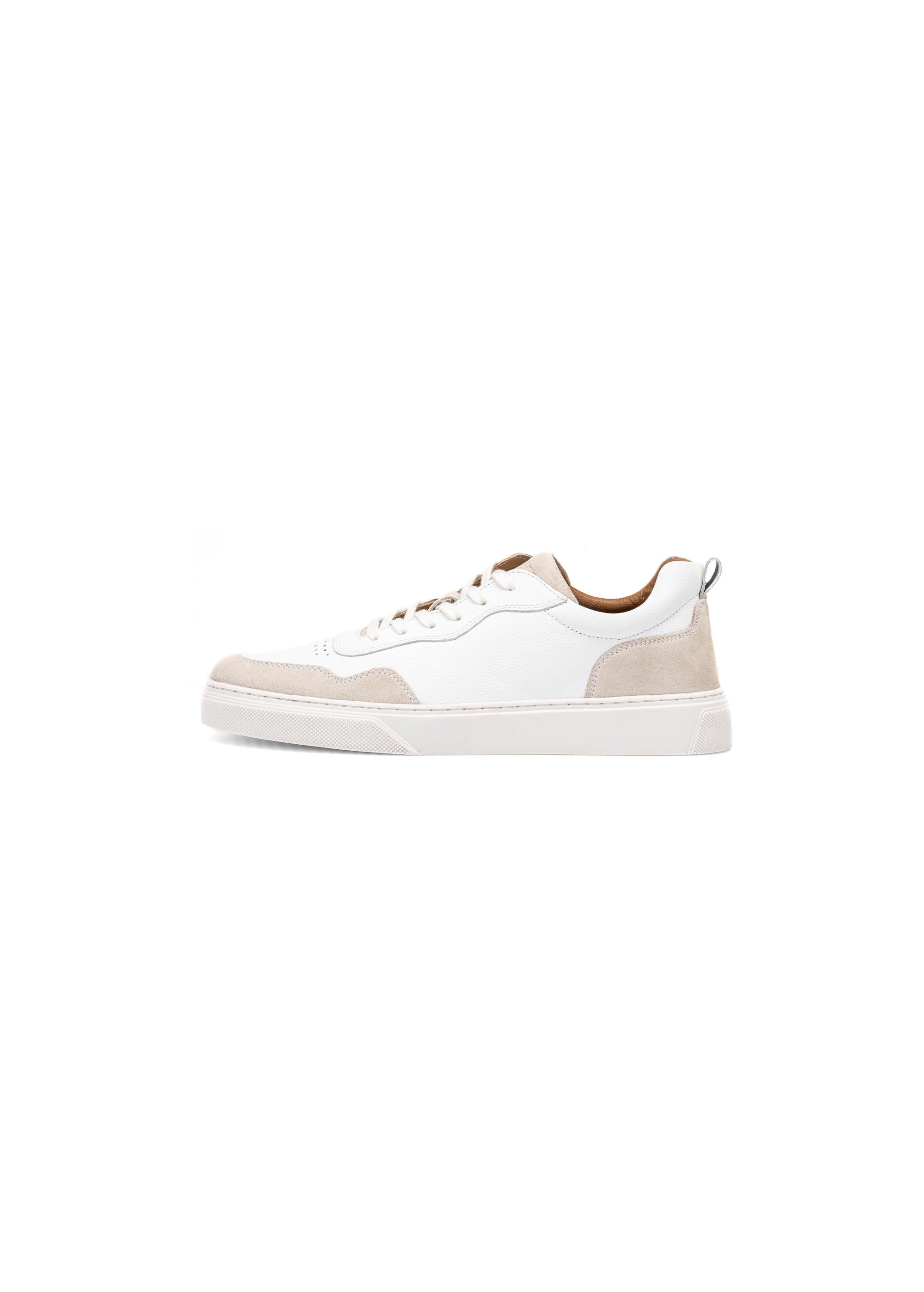 White leather men's sneakers BUTYM-0485-11(W25)-08