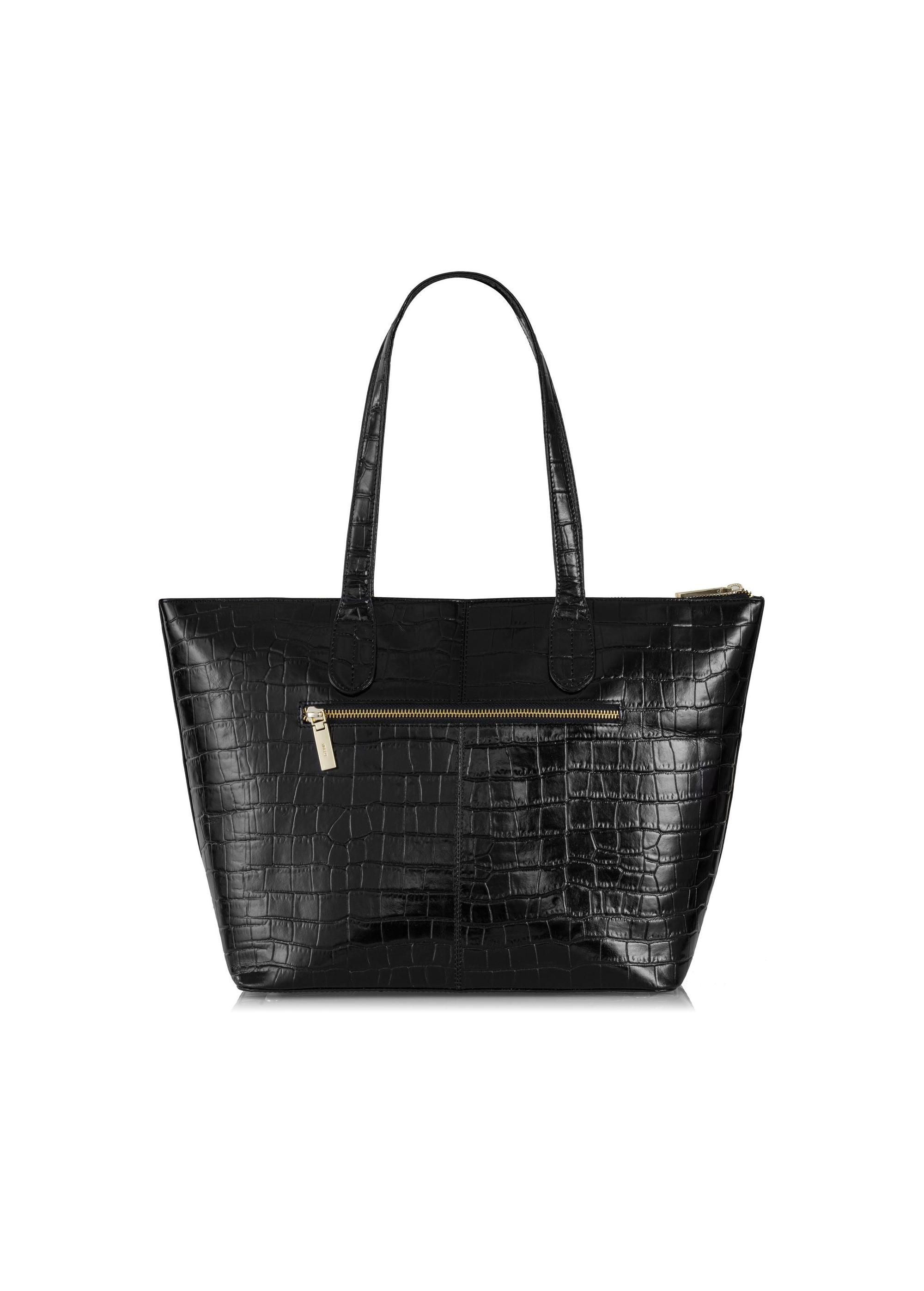 Czarna torebka shopper skórzana TORES-0939-99(Z23)-04