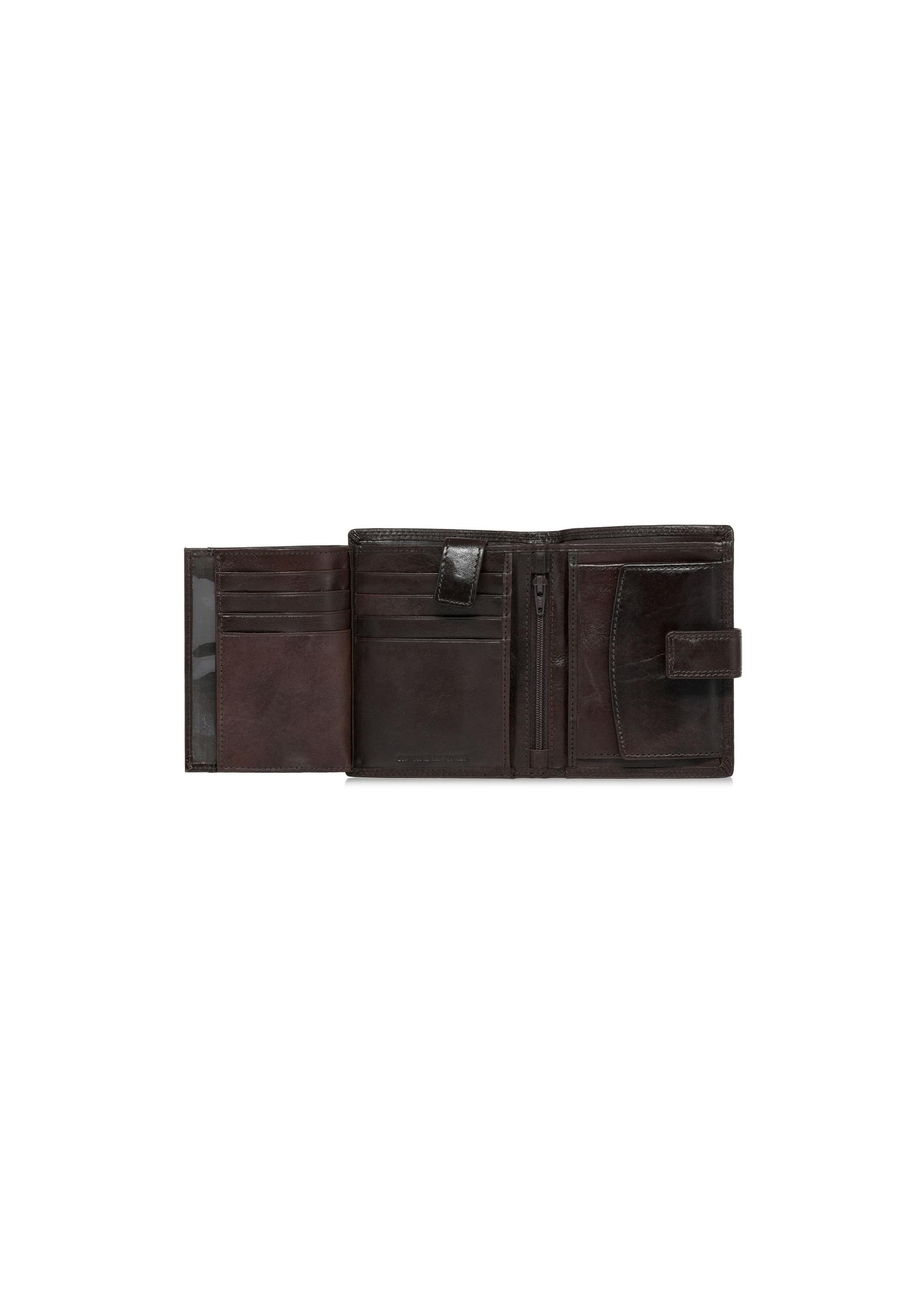 Leather clasp brown men's wallet PORMS-0605-89(W24)-04