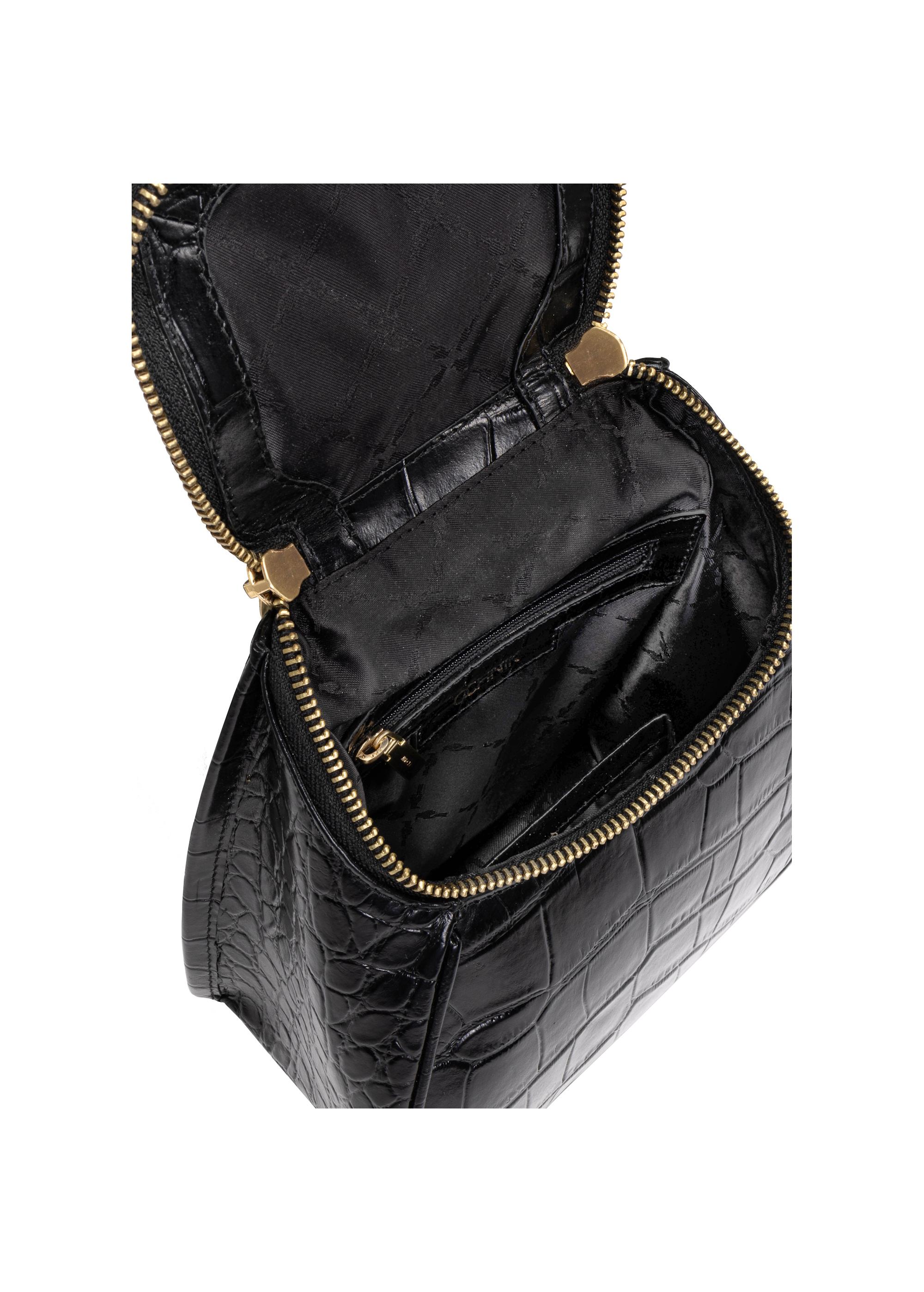 Black small leather women's backpack PLCDS-0002-99(W25)-05