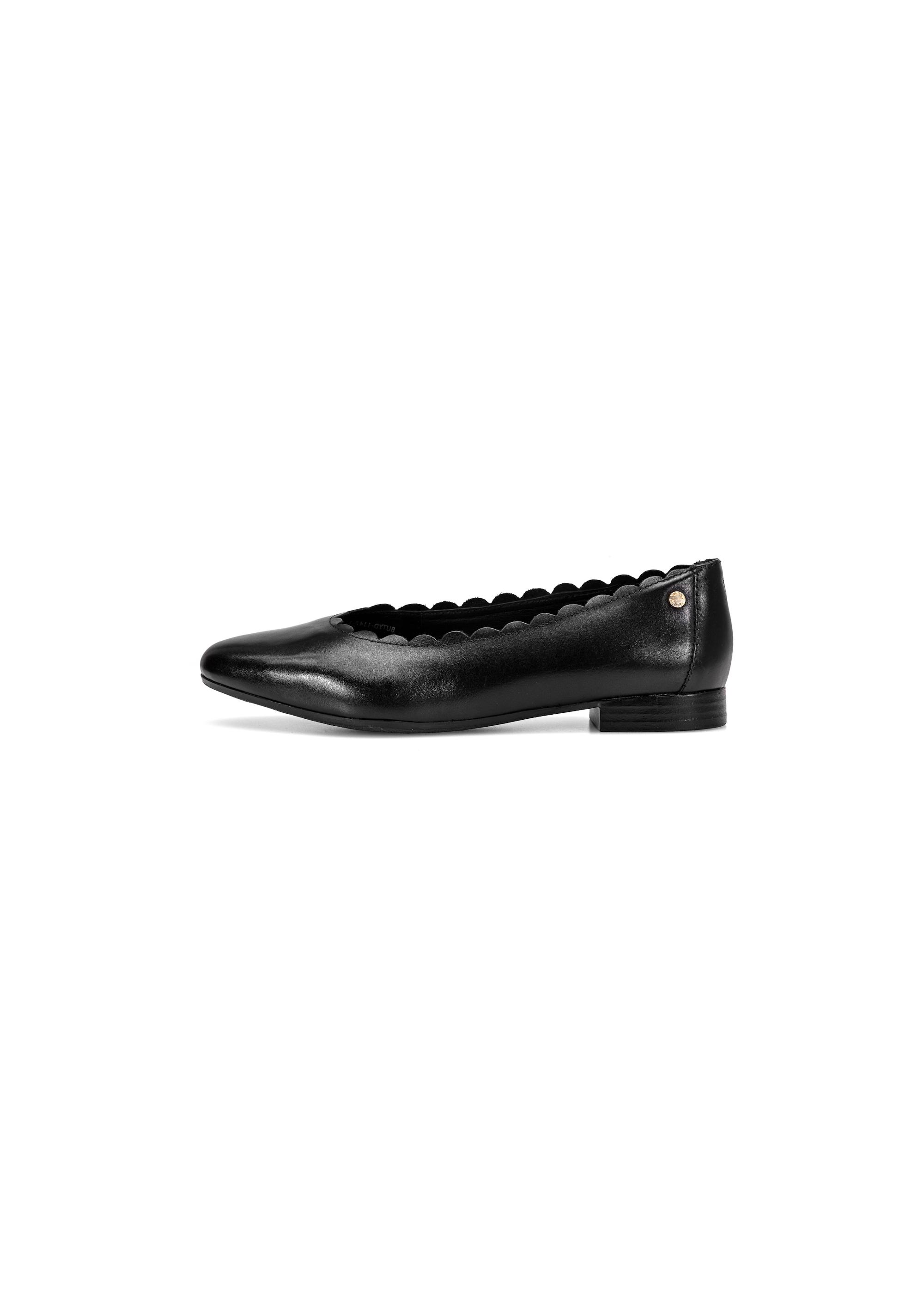 Black leather women's ballet flats BUTYD-1147-99(W25)-08