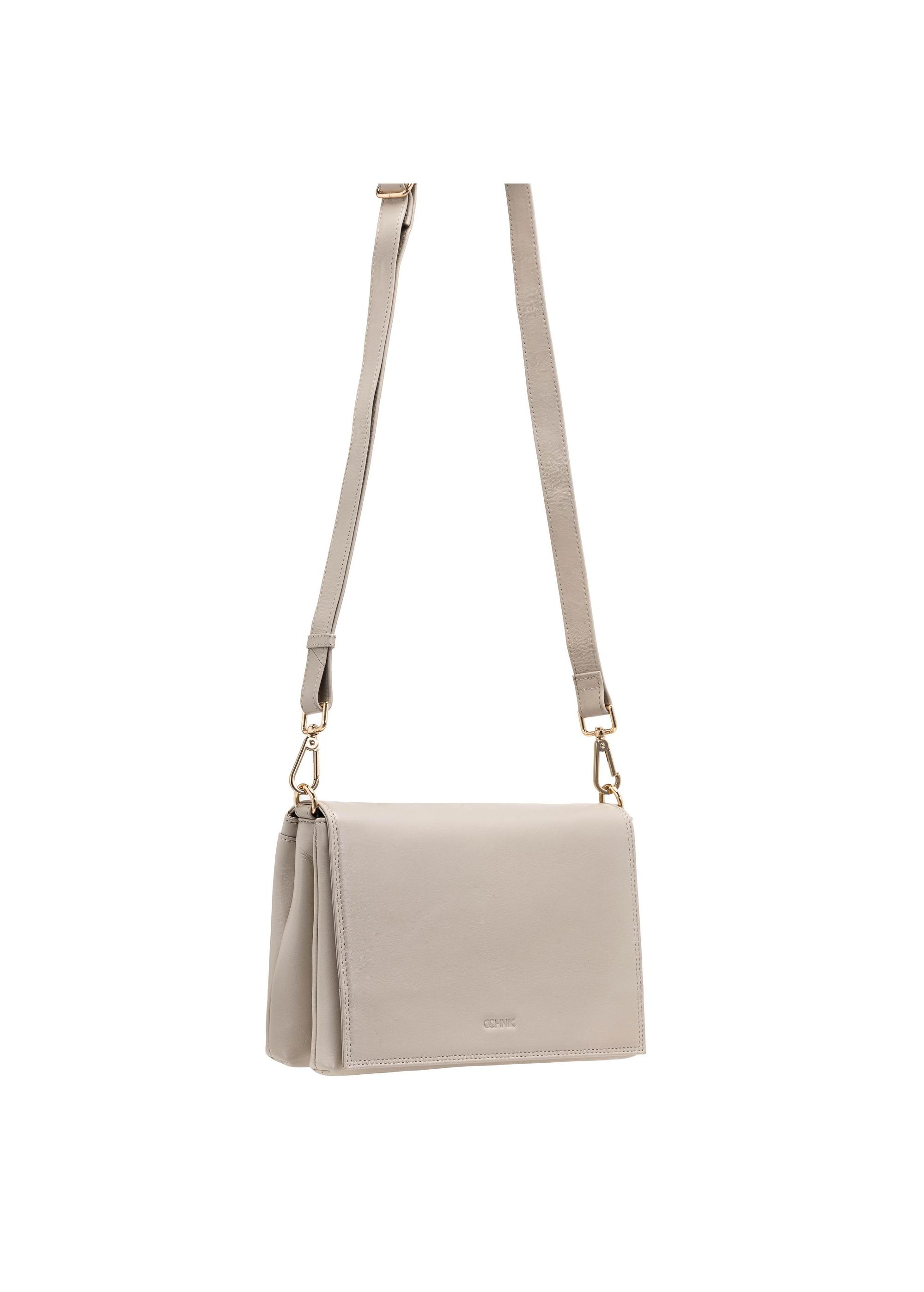 Cream leather women's messenger bag TORES-1083-12(W25)-06