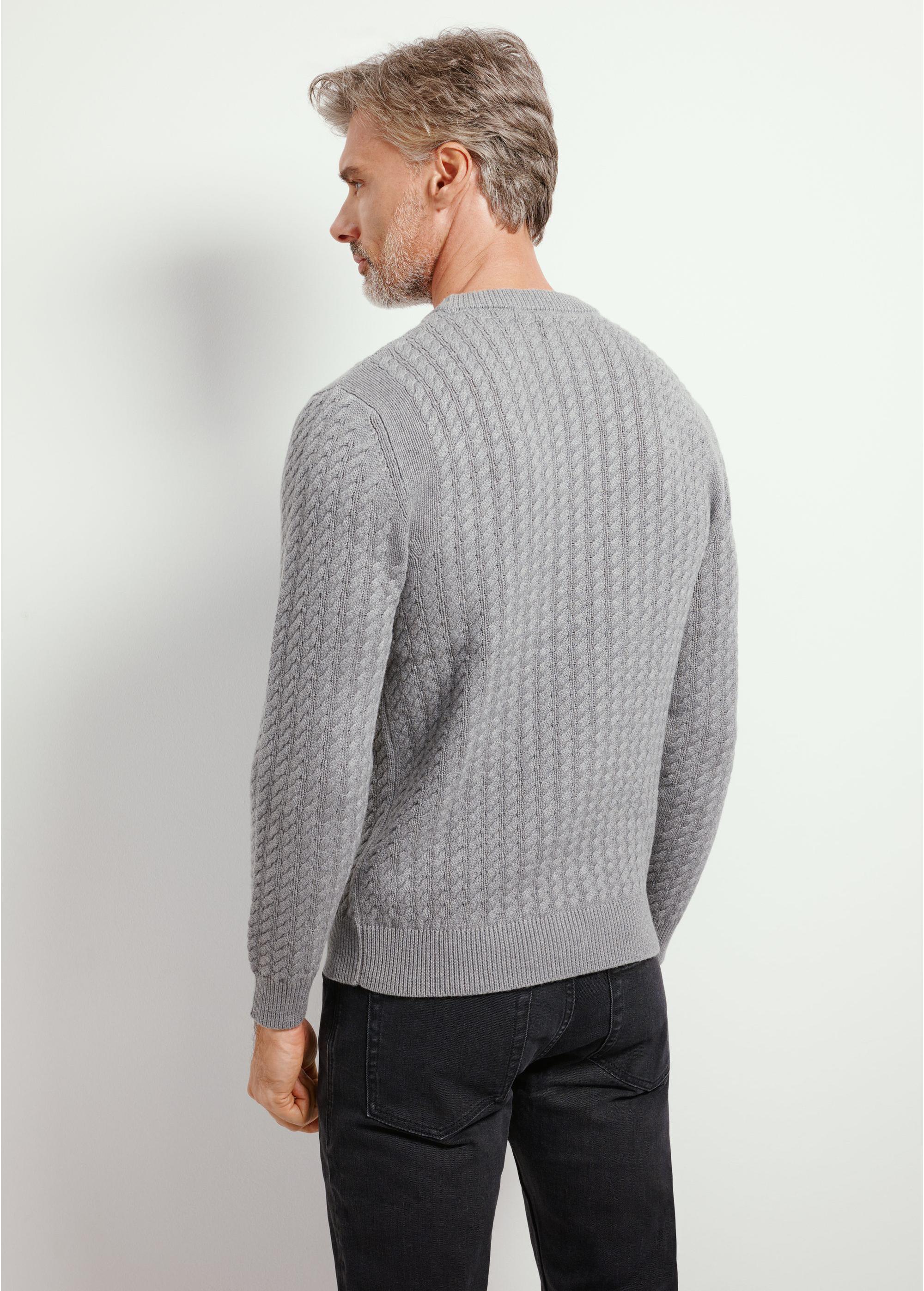 Gray men's sweater SWEMT-0154-91(Z24)-03