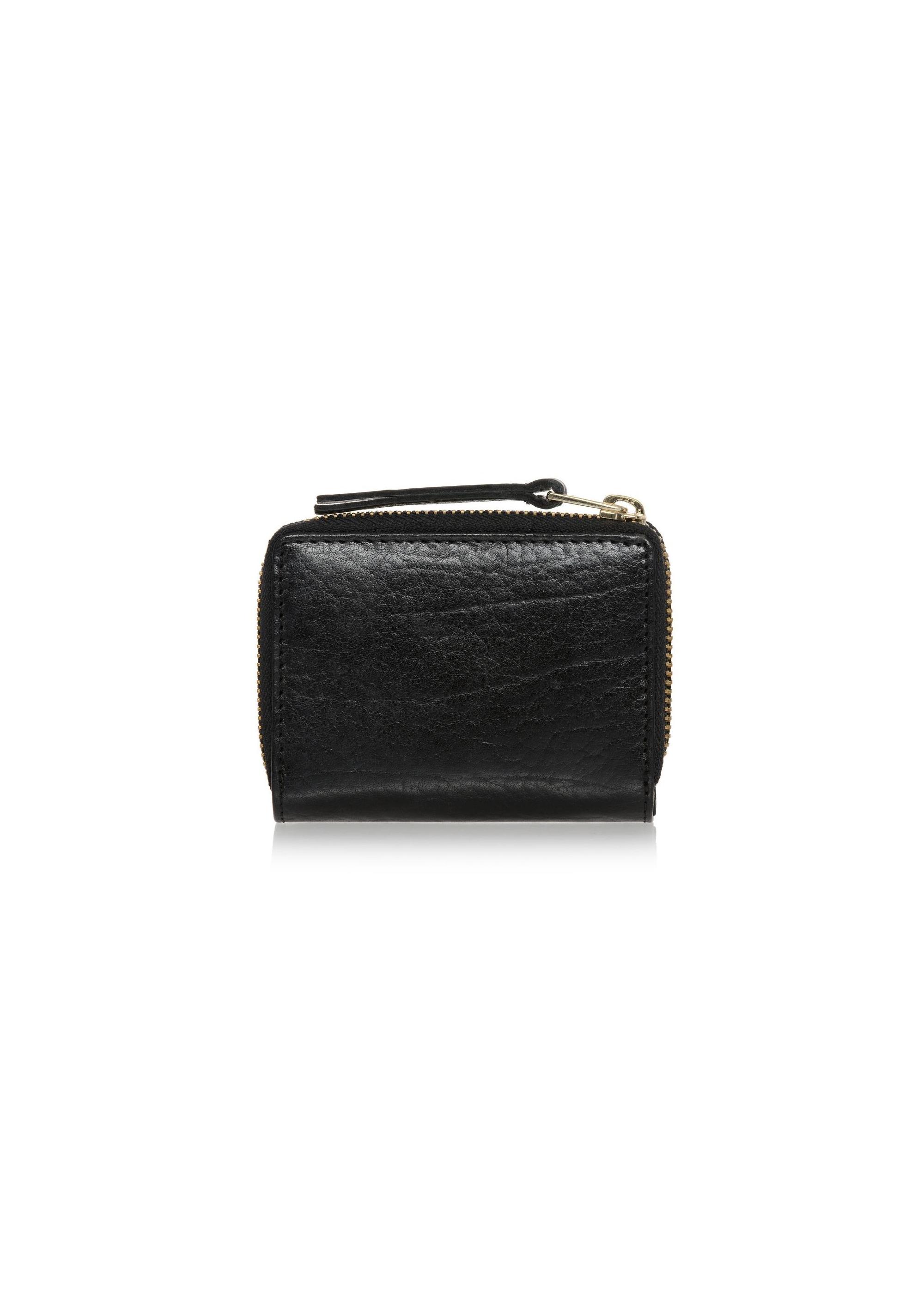 Small women's black leather wallet PORES-0815-99(Z24)-02