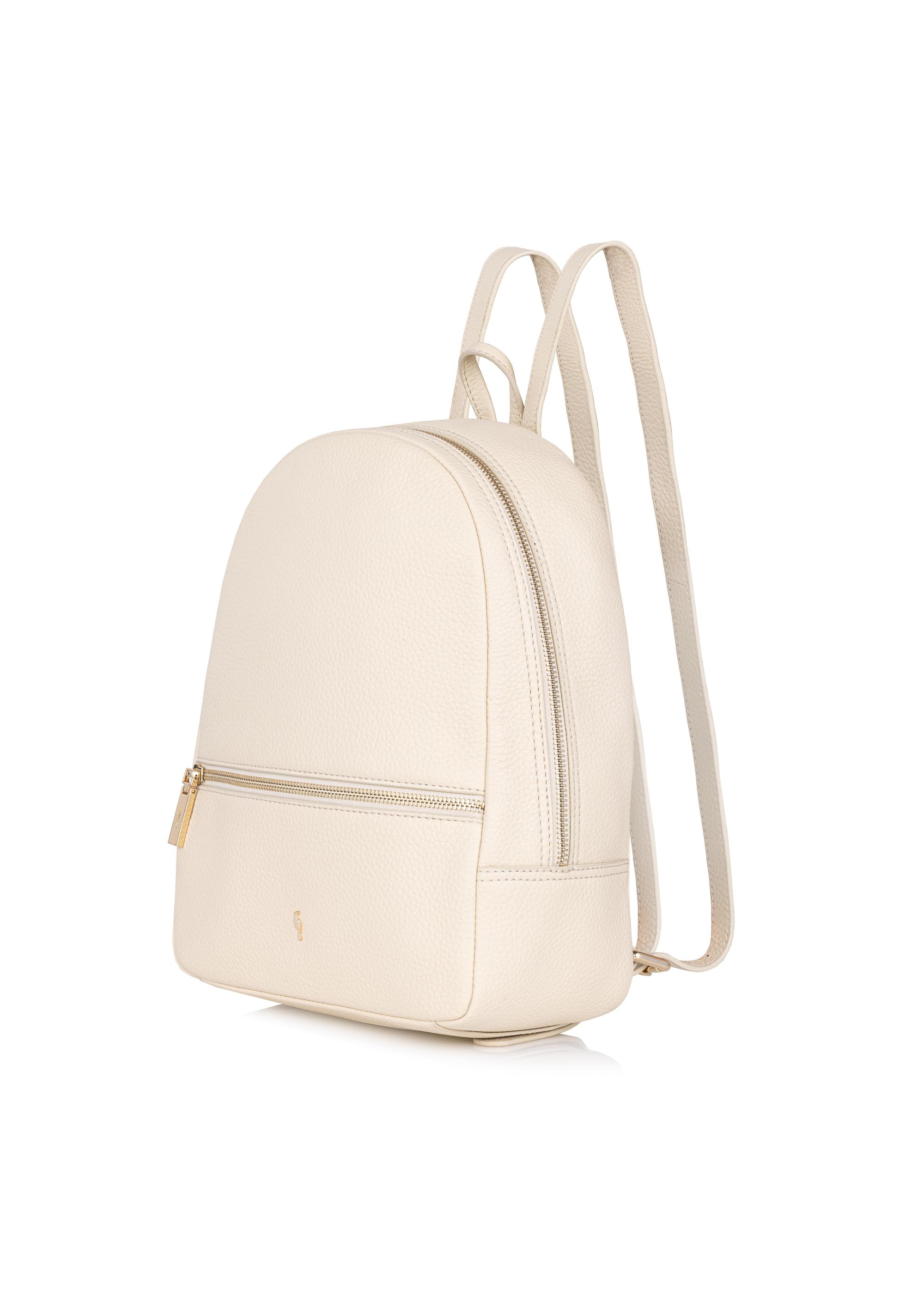 Cream leather women's backpack TORES-0898A-12(W24)-02