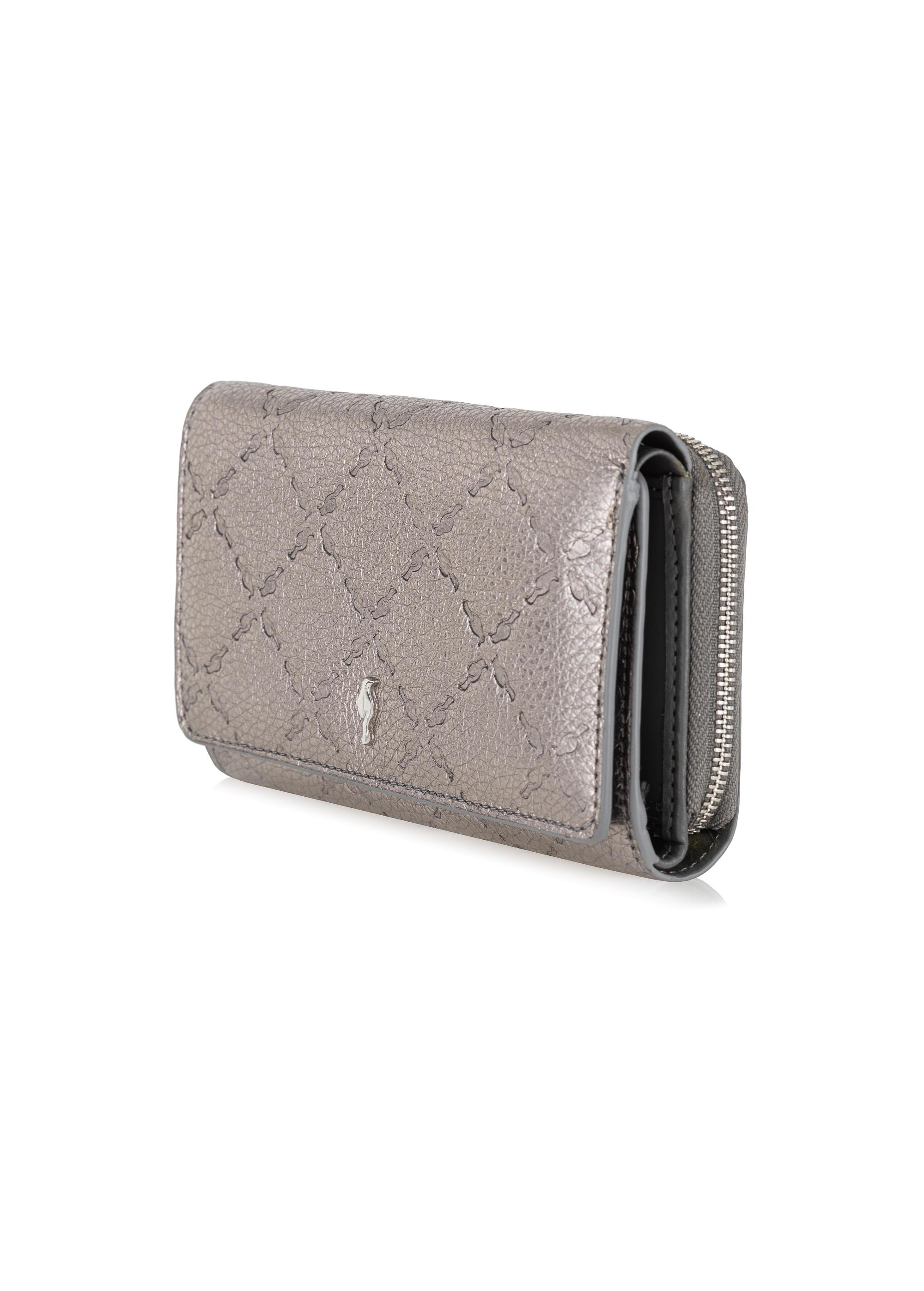 Women's silver leather wallet PORES-0870-92(Z23)-02