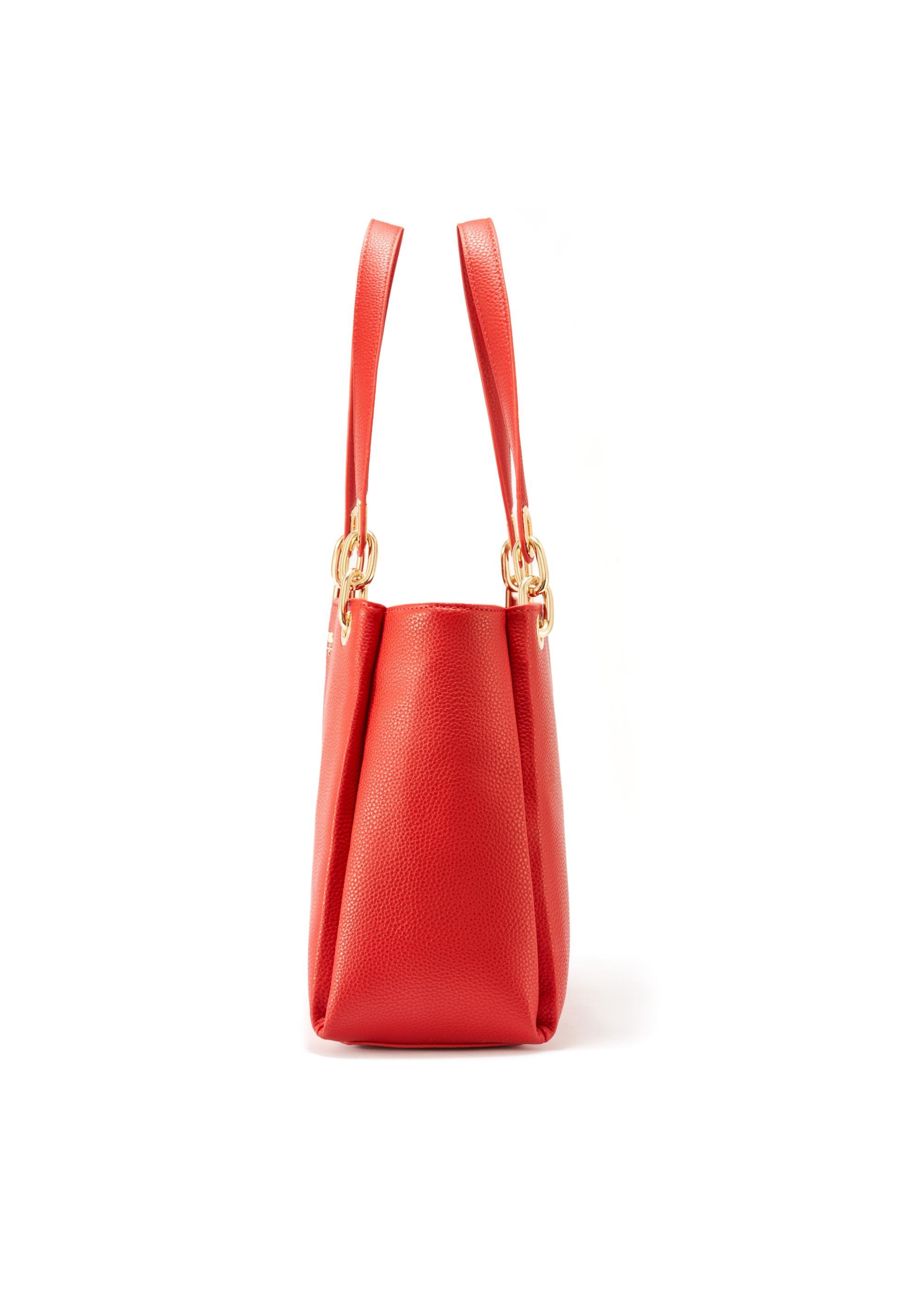 Red women's handbag made of imitation leather TOREC-0998-42(W25)-03