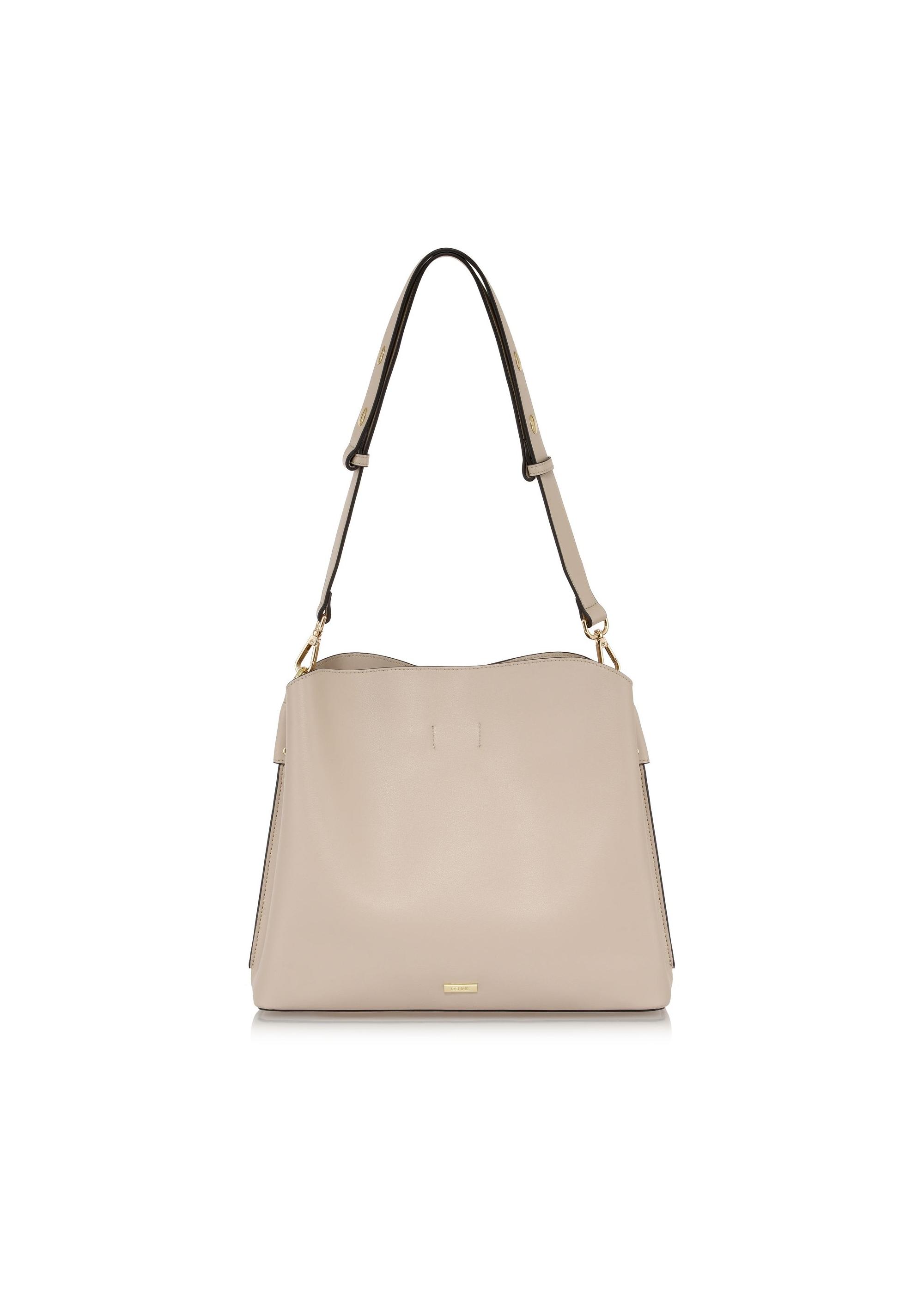 Cream women's shopper bag TOREC-0862A-12(Z24)-02