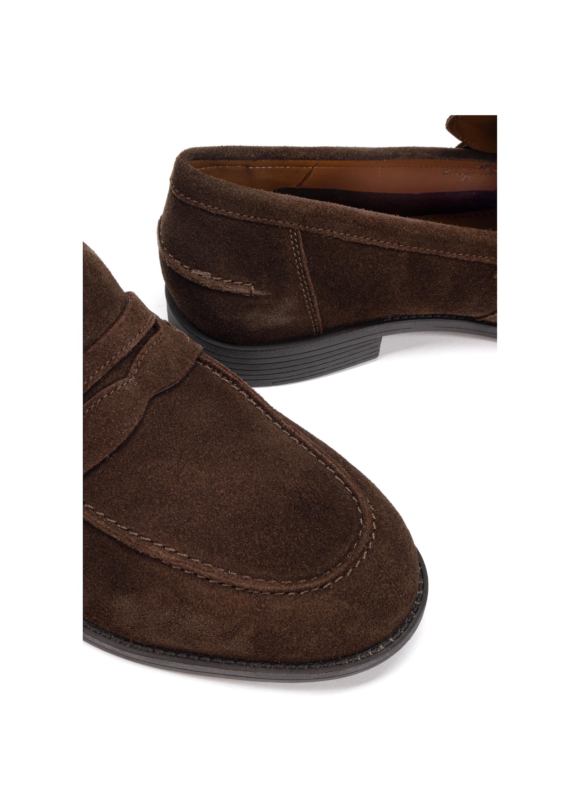 Dark brown leather men's loafers BUTYM-0482-90(W25)-07