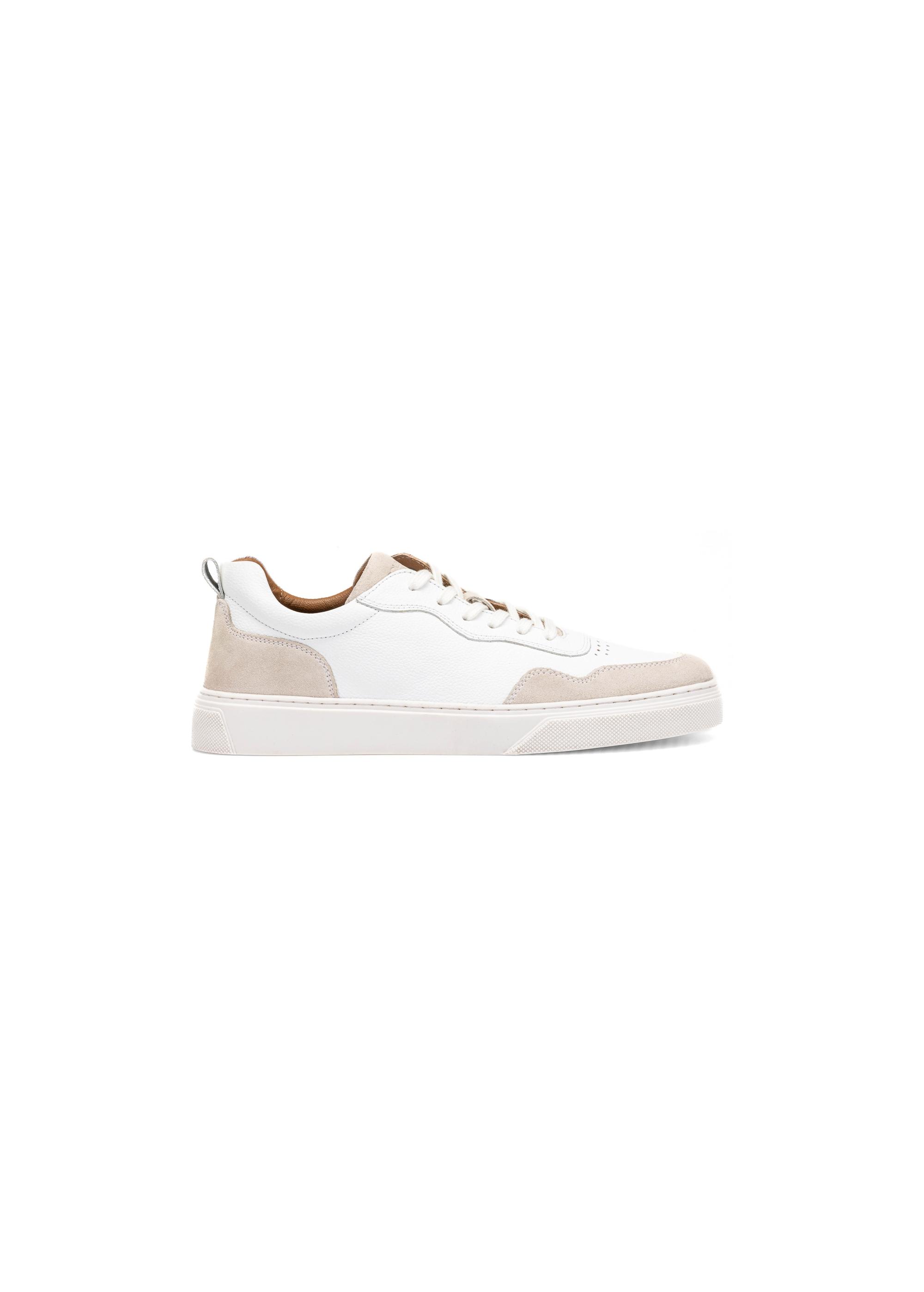 White leather men's sneakers BUTYM-0485-11(W25)-01