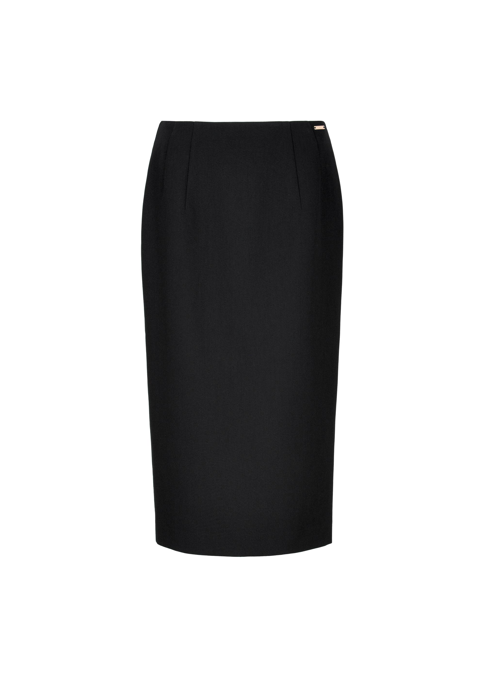 Long black pencil skirt SPCDT-0087-99(W24)-03