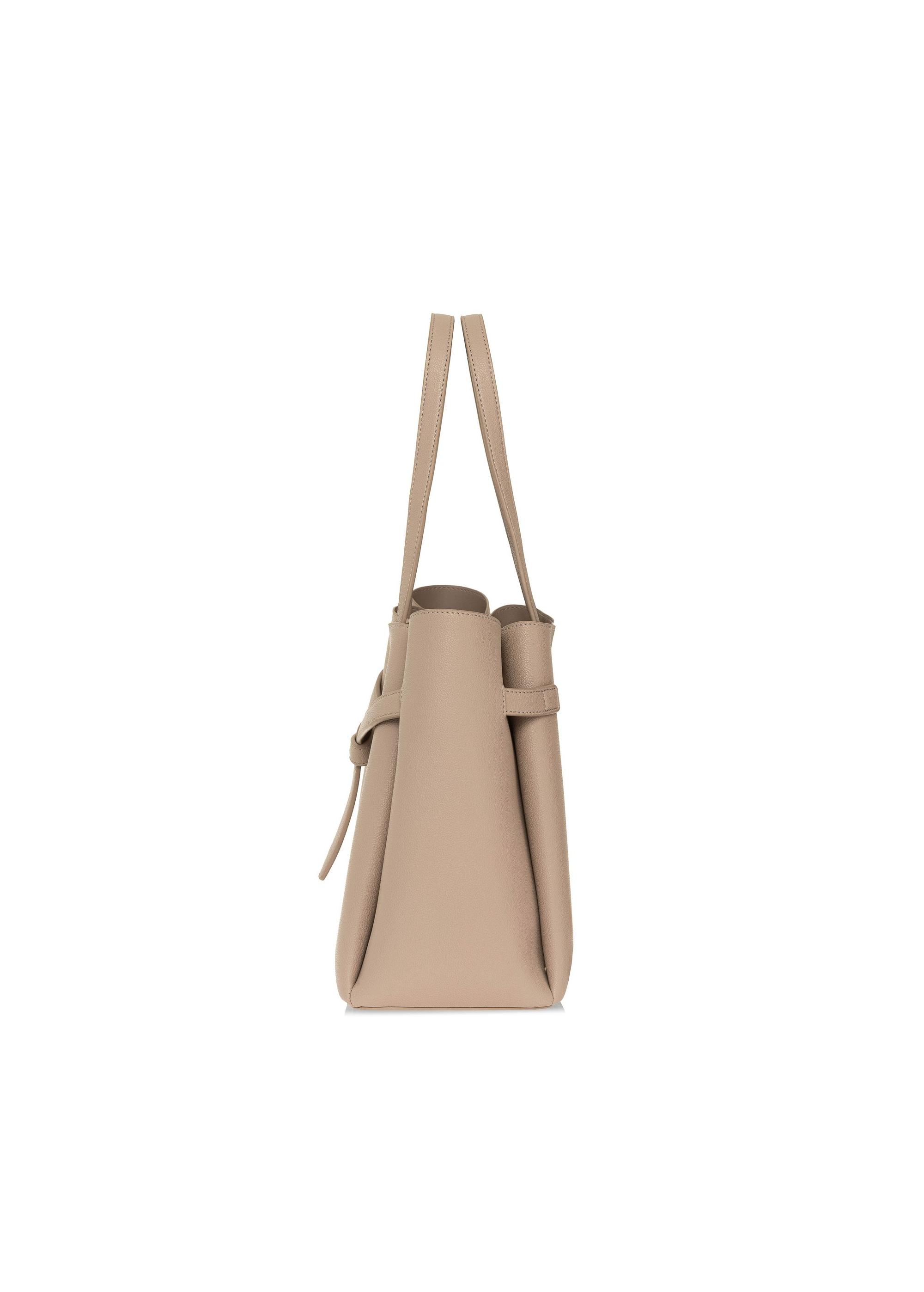 Beige women's shopper bag TOREC-1011-81(W25)-03