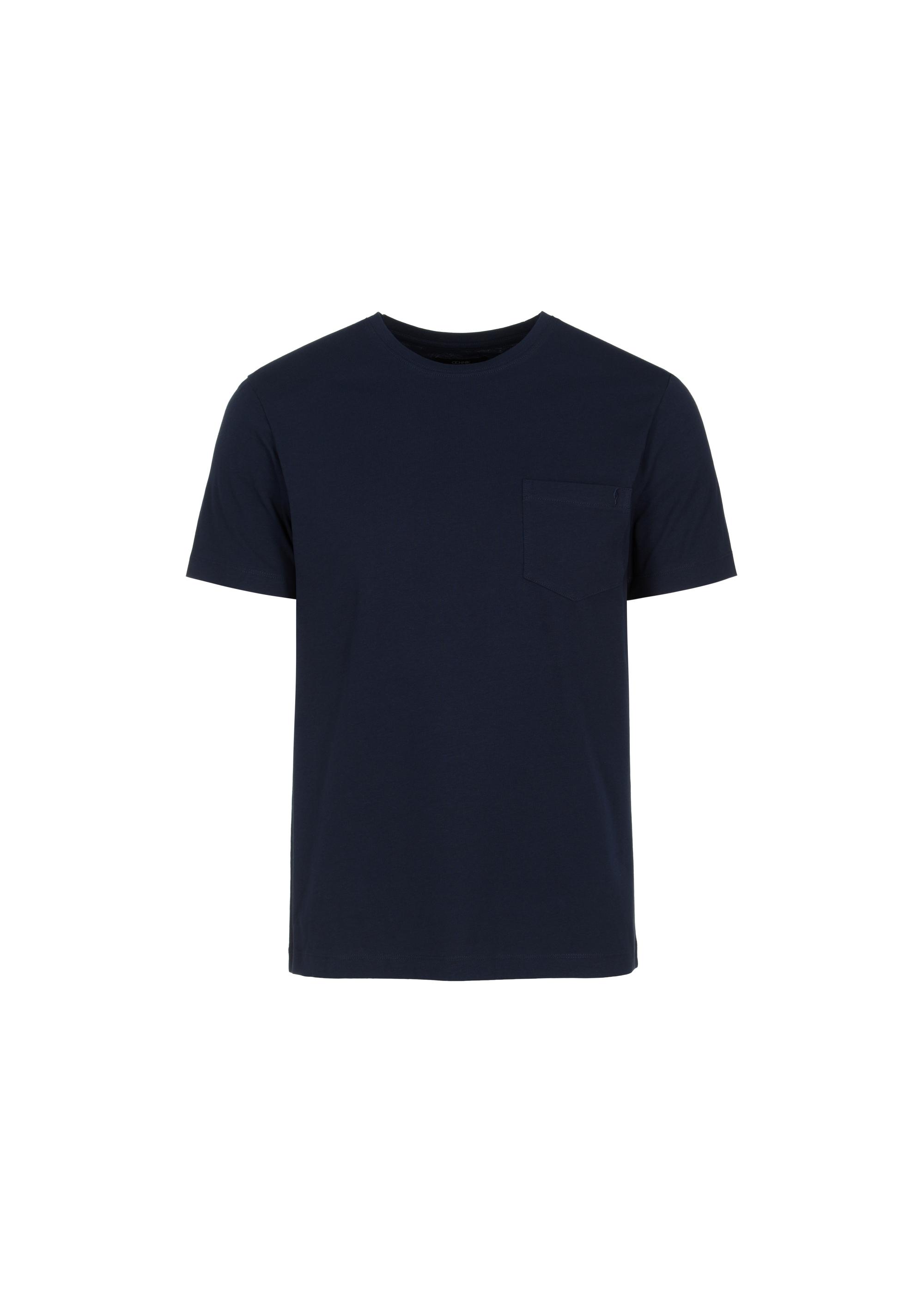 Navy blue basic Men's T-shirt TSHMT-0097-69(W24)-03