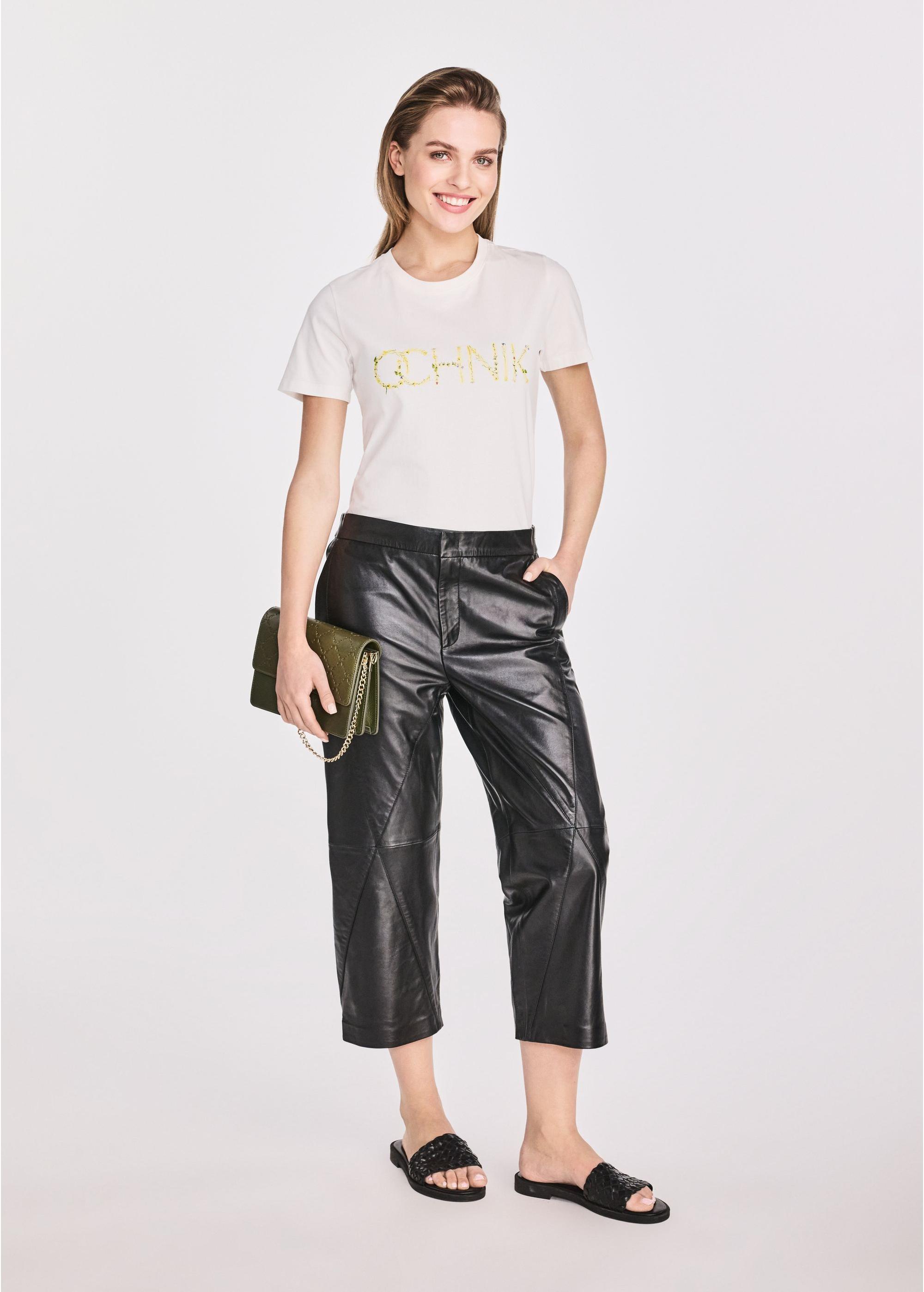 Black women's leather pants SPODS-0043-5339(W25)-01