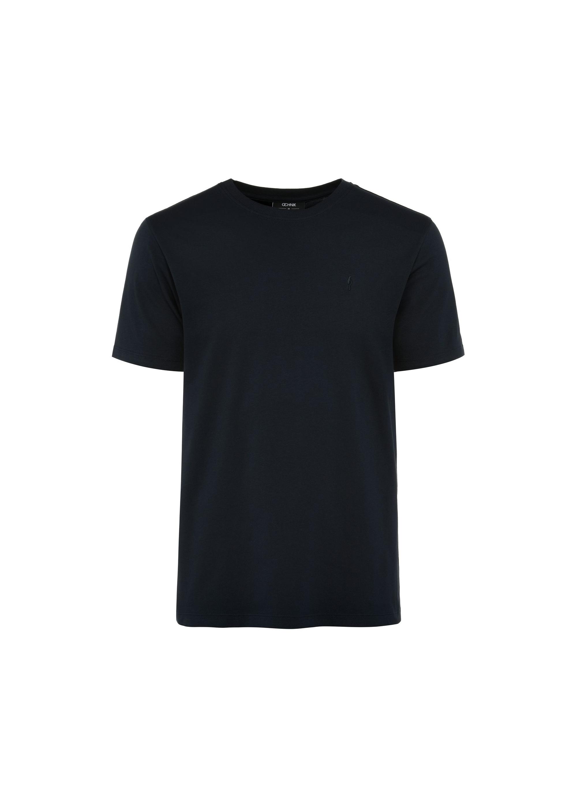 Navy blue cotton men's T-shirt TSHMT-0120-69(W25)-01