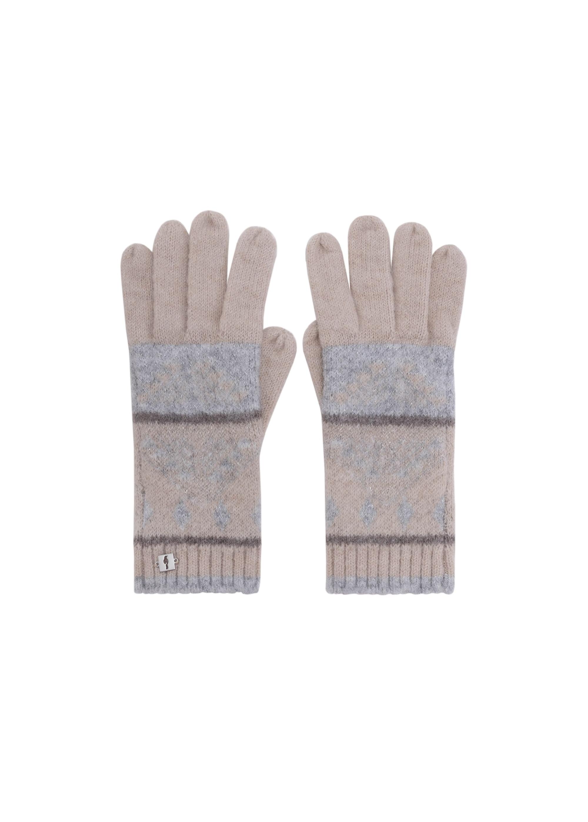 Women's winter striped gloves REKDT-0032-61(Z24)-02