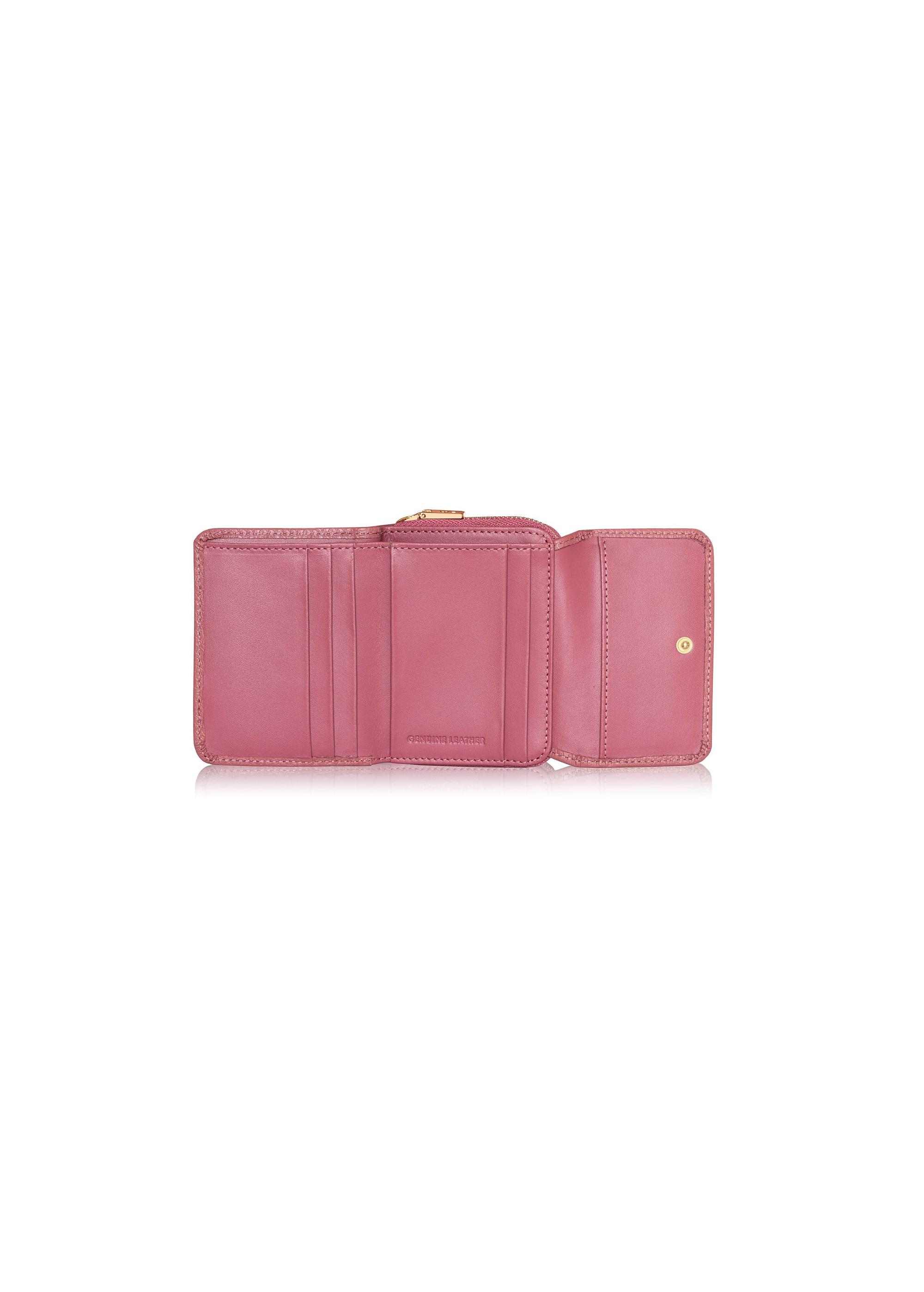 Small pink leather women's wallet PORES-0802E-31(Z24)-8