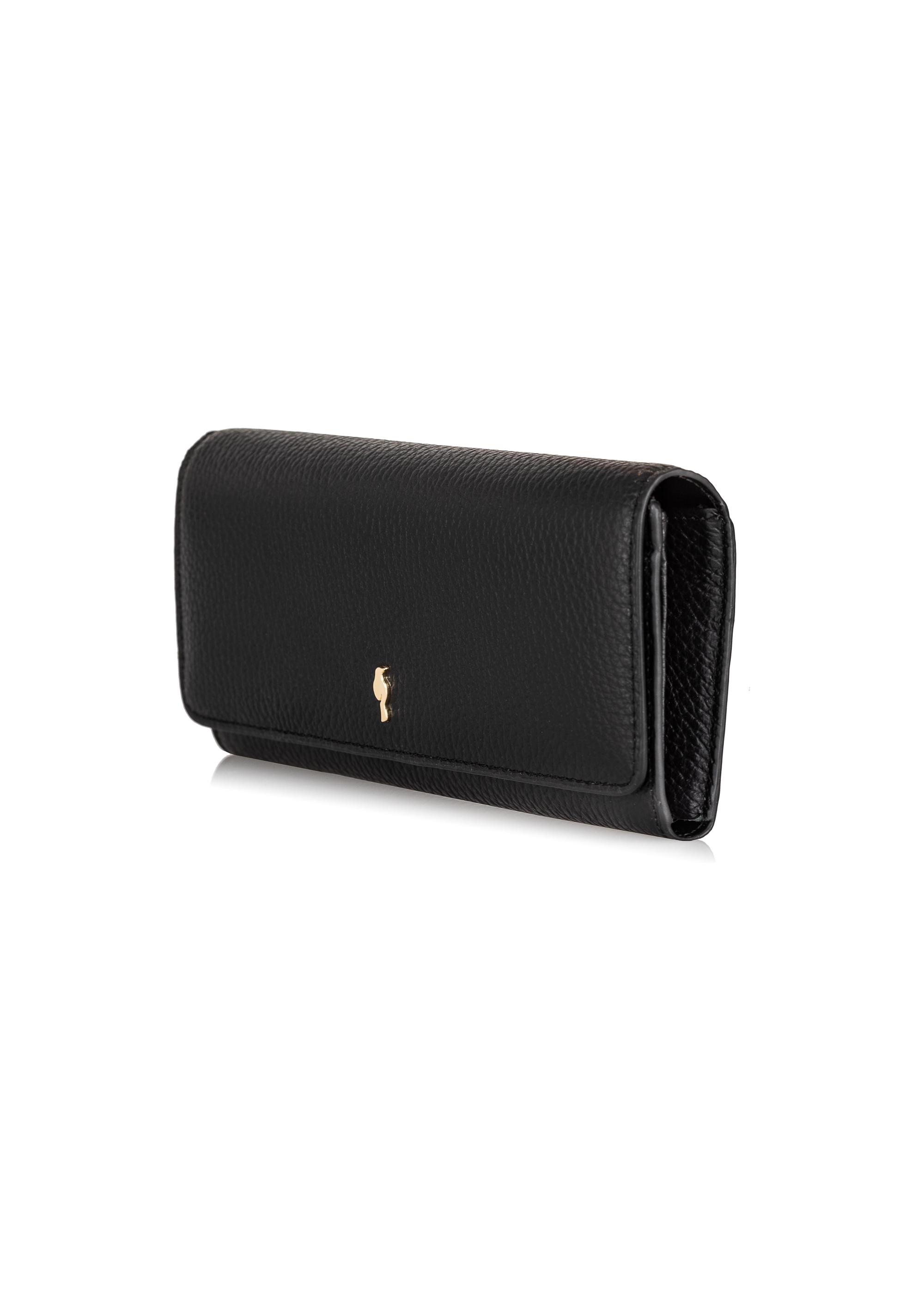 Large black leather wallet for women PORES-0893-99(Z23)-02