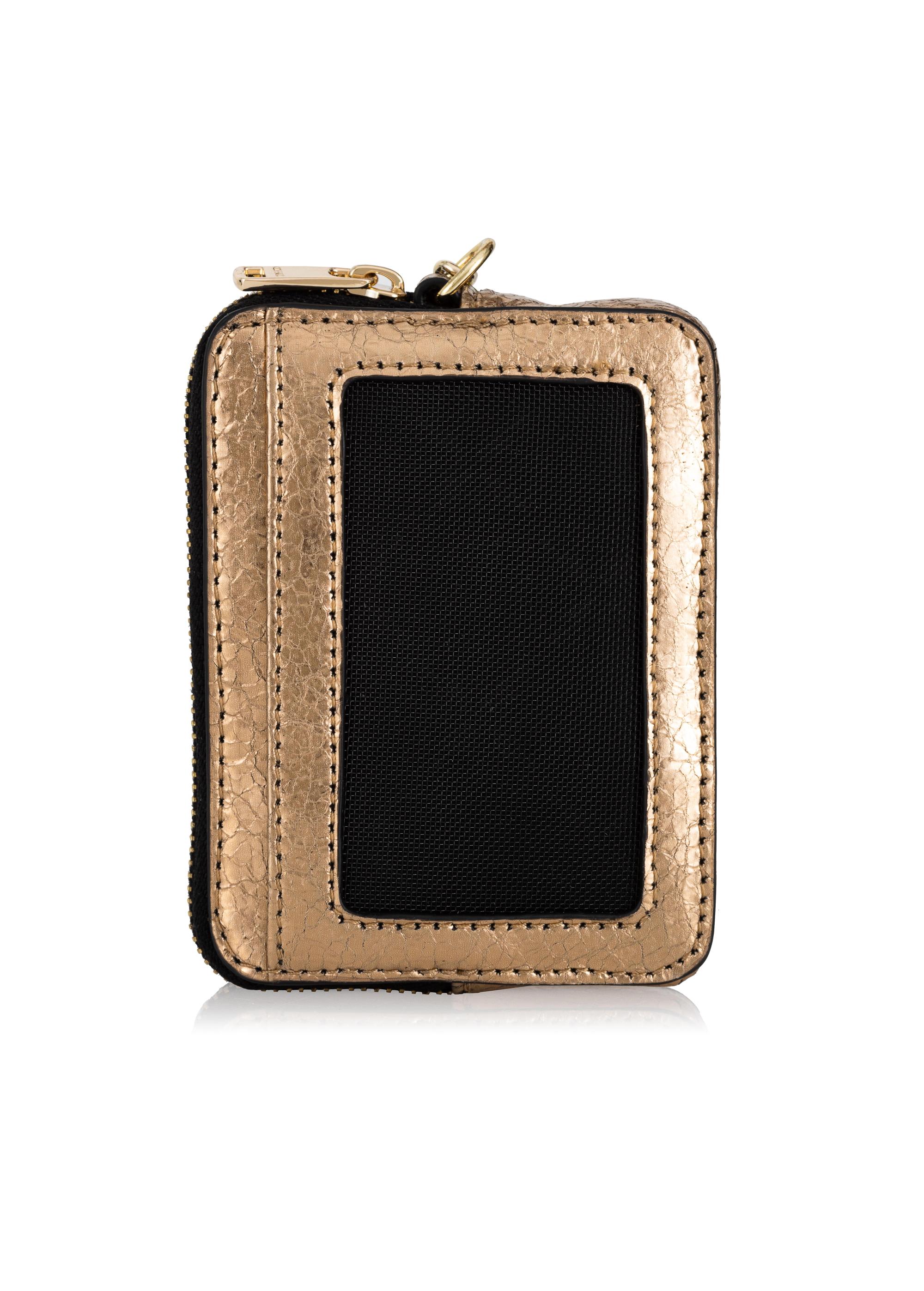 Women's small gold leather wallet PORES-0879-28(Z23)-02