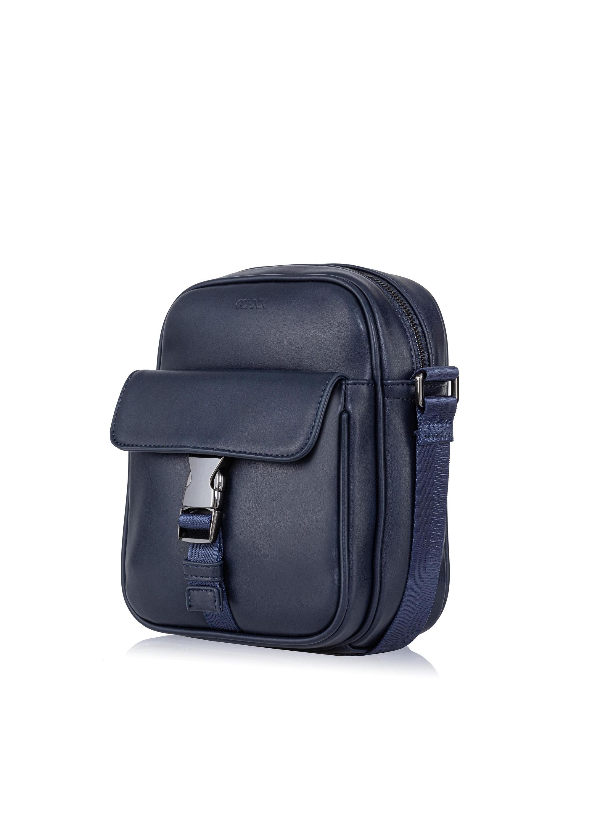 Navy blue men's bag with pocket TORMN-0290-69(W23)-06