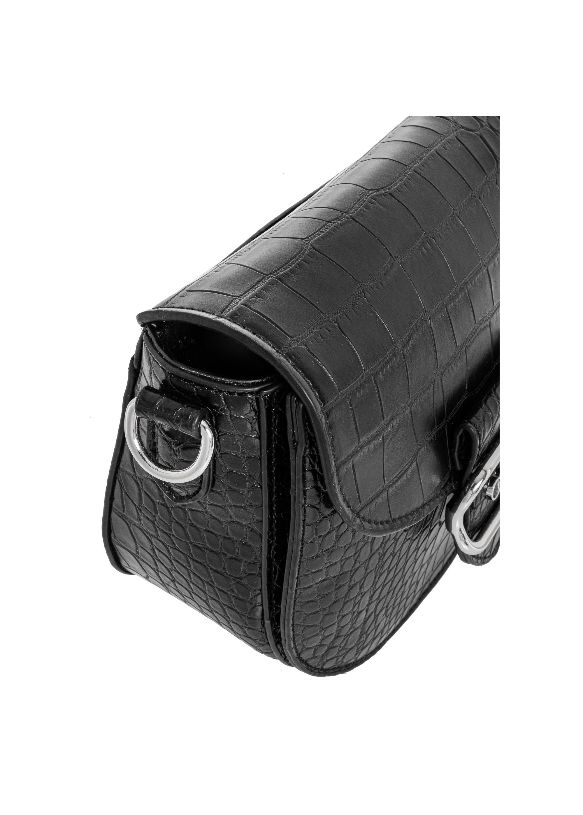 Black women's messenger bag with embossing TOREC-0880A-97(W25)-07