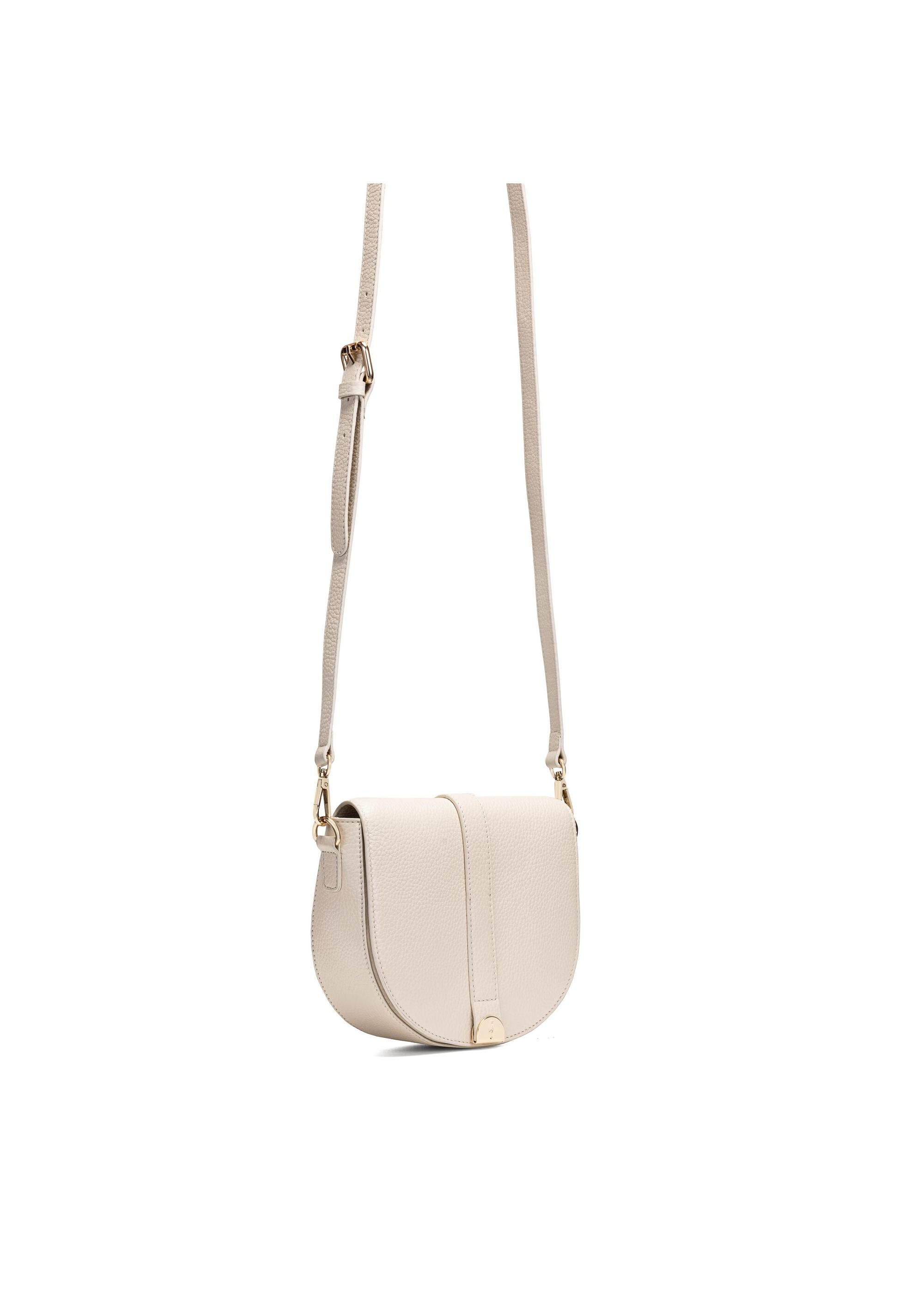 Cream leather semicircular handbag TORES-0979C-12(W25)-06