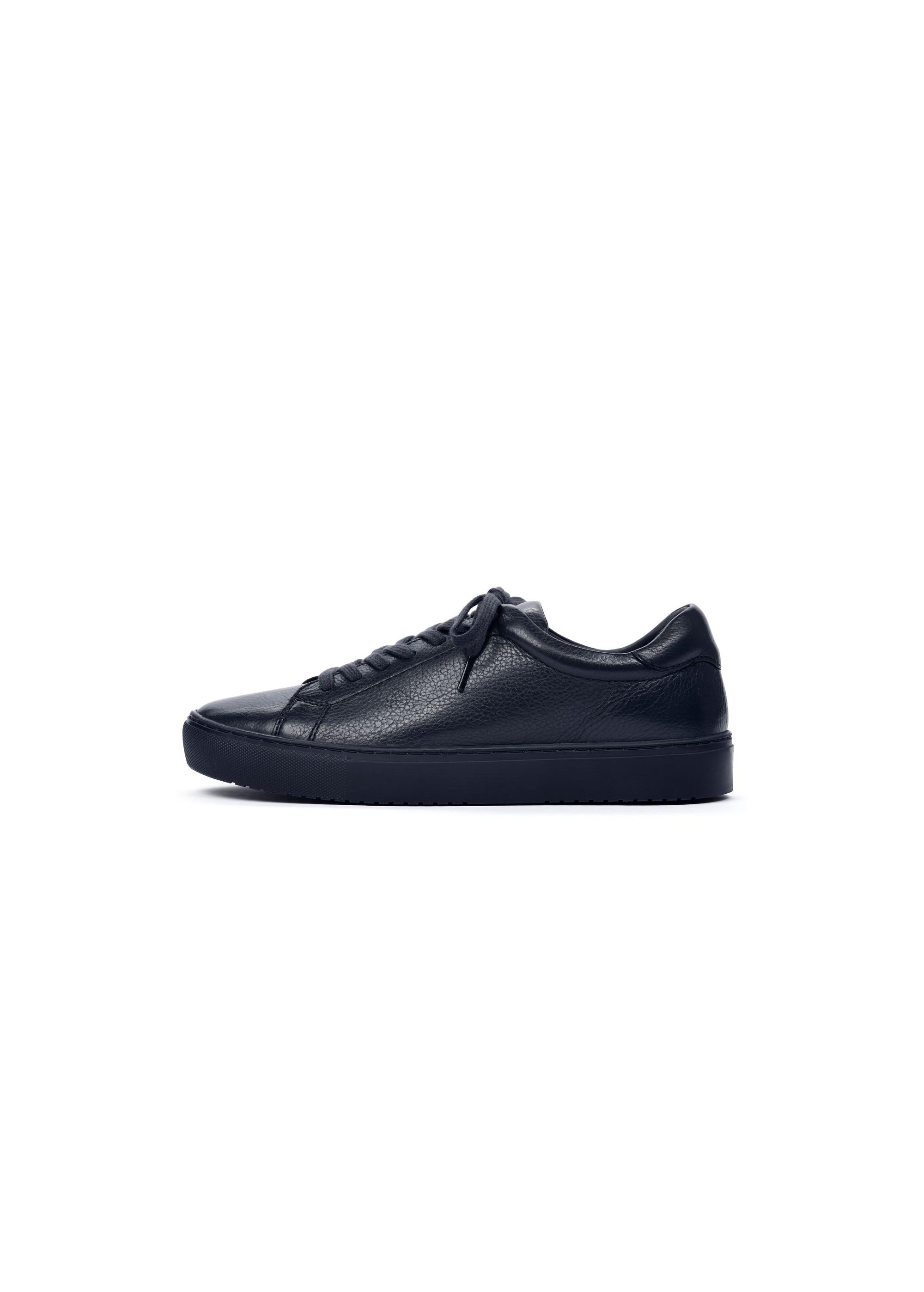 Navy blue leather sports shoes BUTYM-0503-69(W25)-04