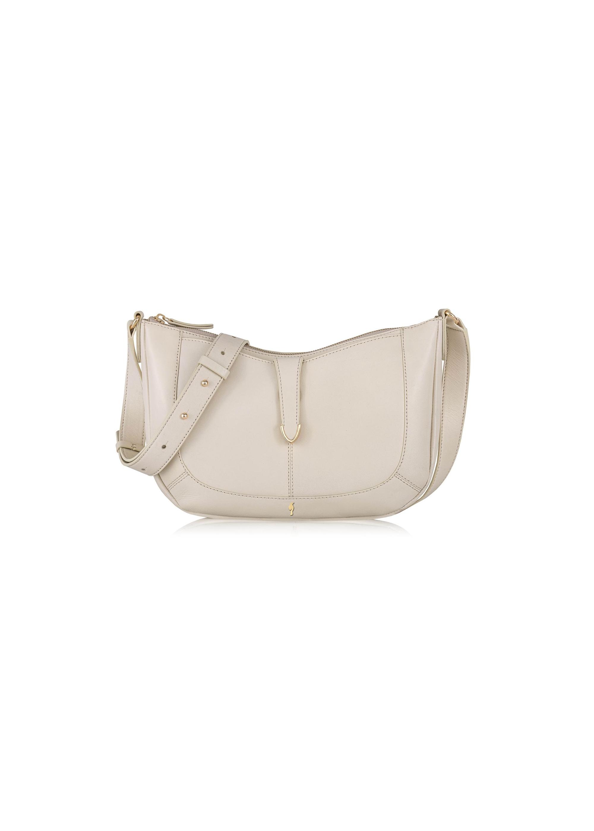 Beige leather women's hobo bag TORES-1041O-81(Z24)-01