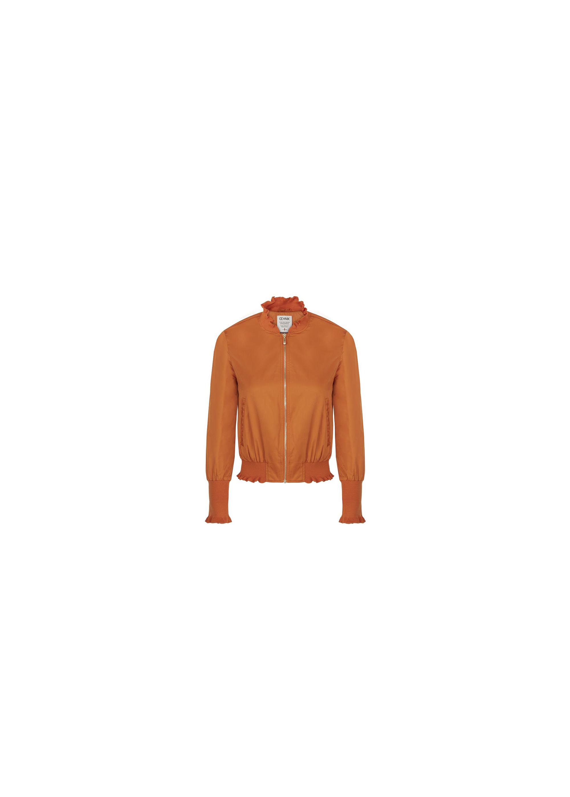 Women's orange bomber jacket KURDT-0159-30(W19)-01