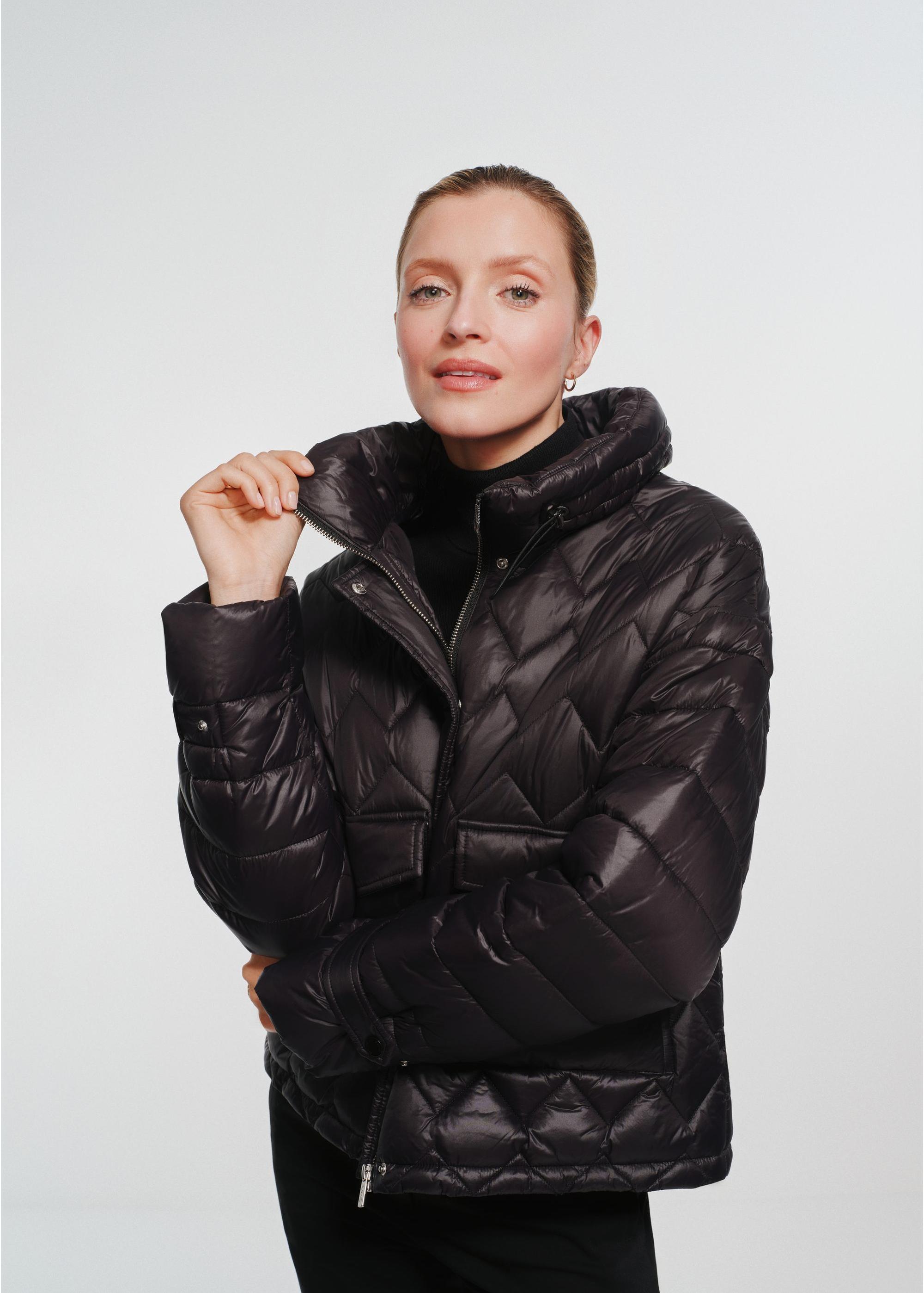 Quilted black insulated women's jacket KURDT-0537-99(Z24)-02