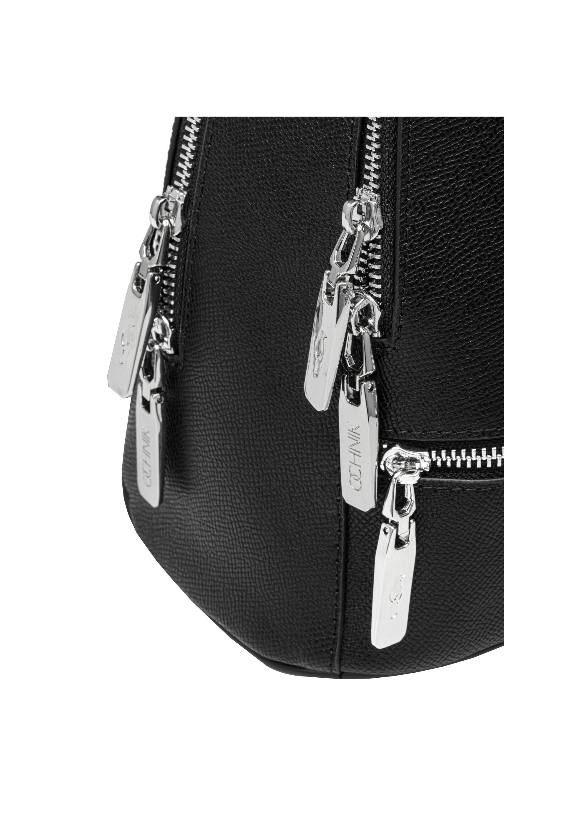 Black leather medium women's backpack PLCDS-0003-99(W25)