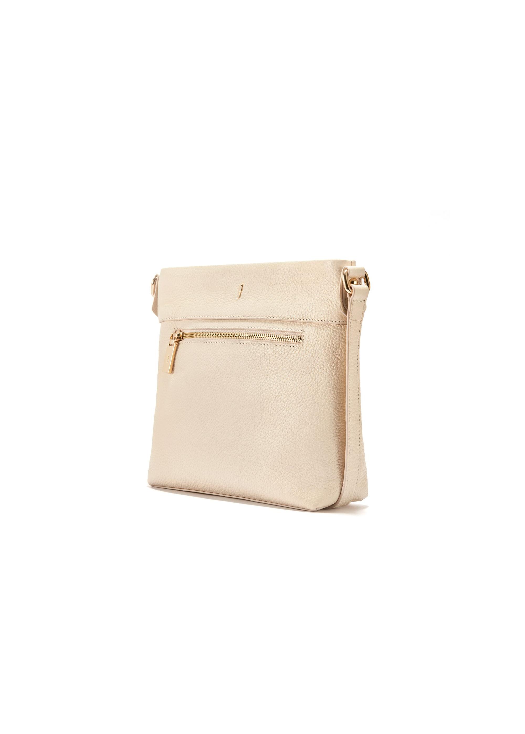 Cream leather women's shoulder bag TORES-0896C-12(W25)