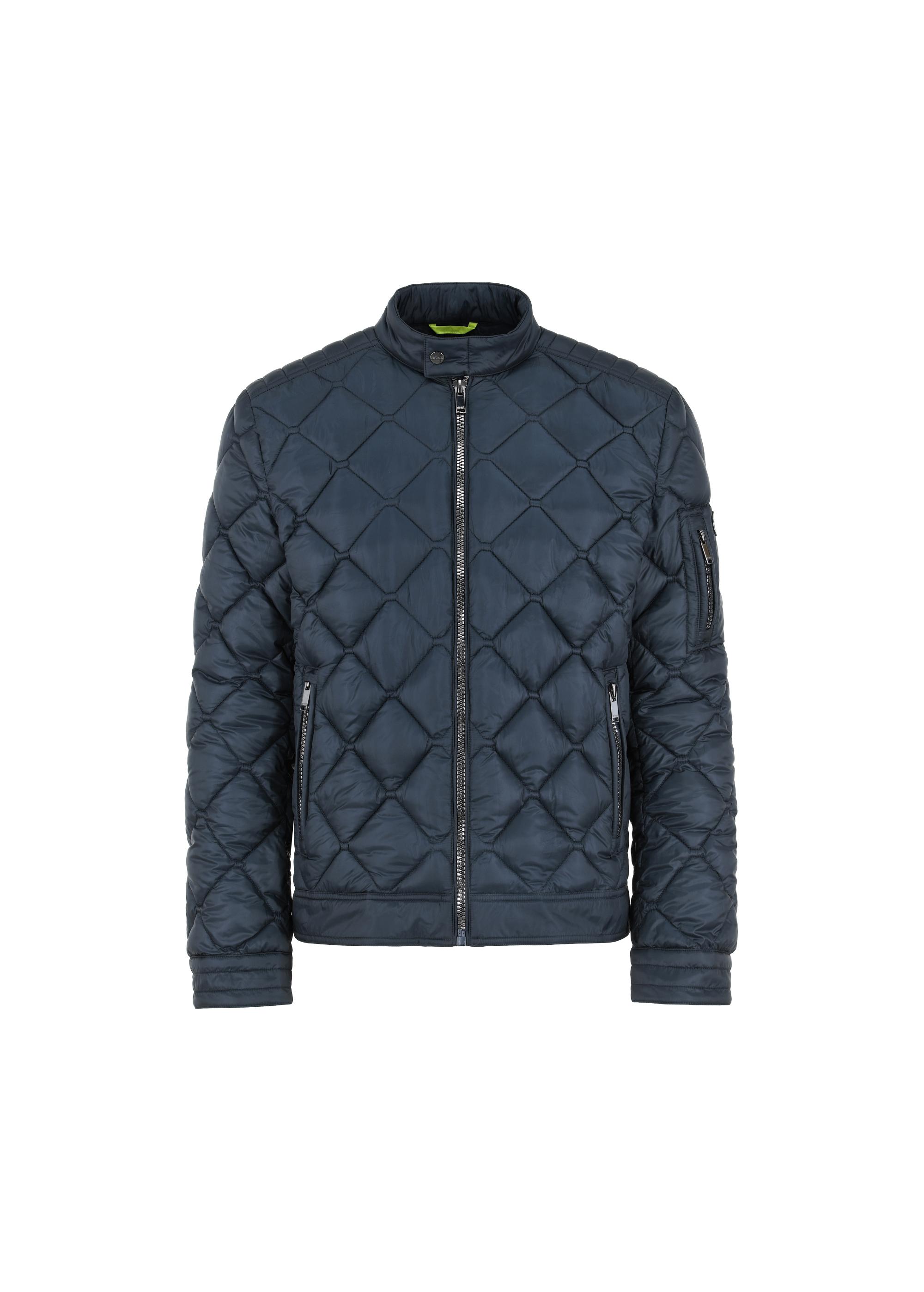 Navy blue men's quilted spring jacket KURMT-0327-68(W24)-04