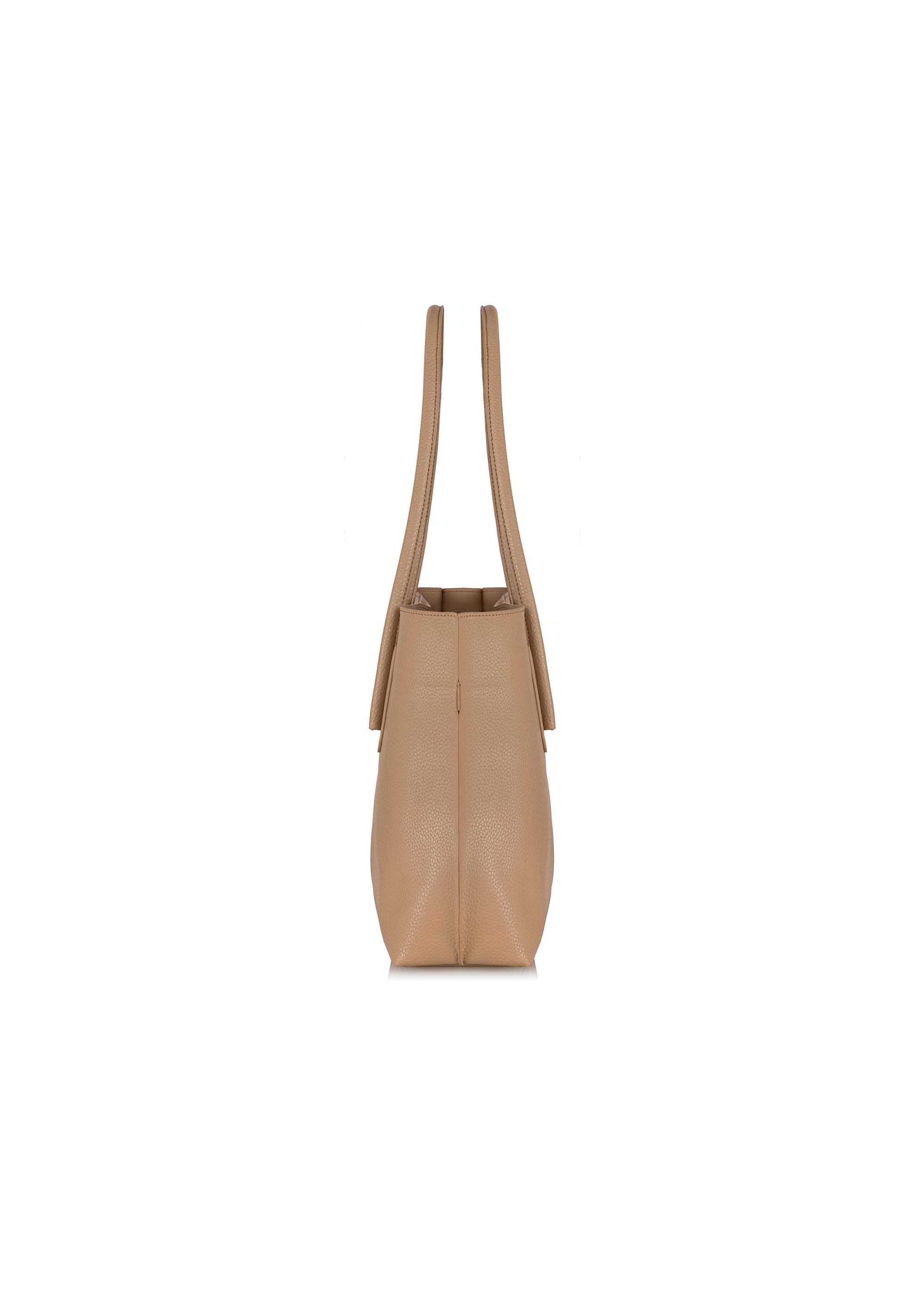 Beige women's shopper bag TOREC-0938A-82(W25)-03