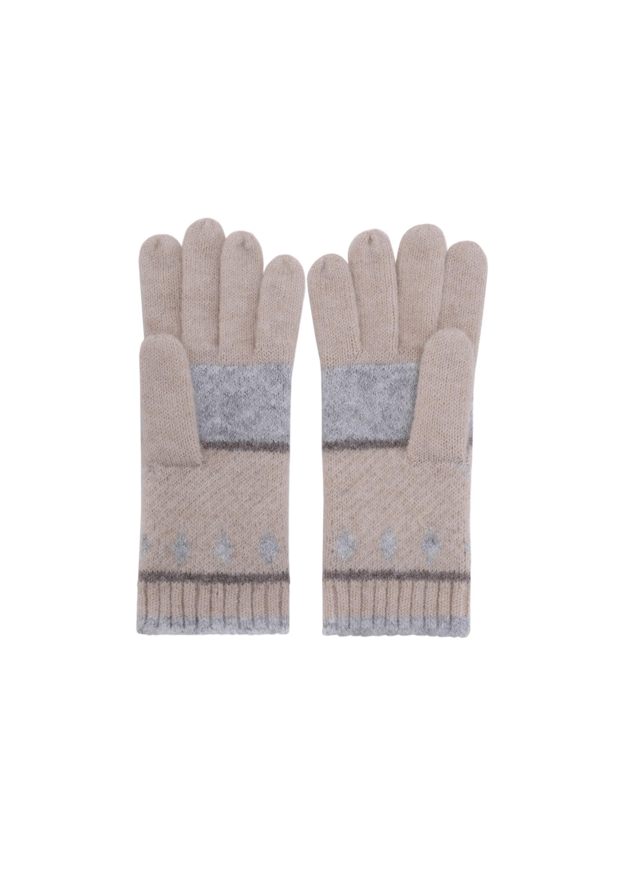 Women's winter striped gloves REKDT-0032-61(Z24)-03