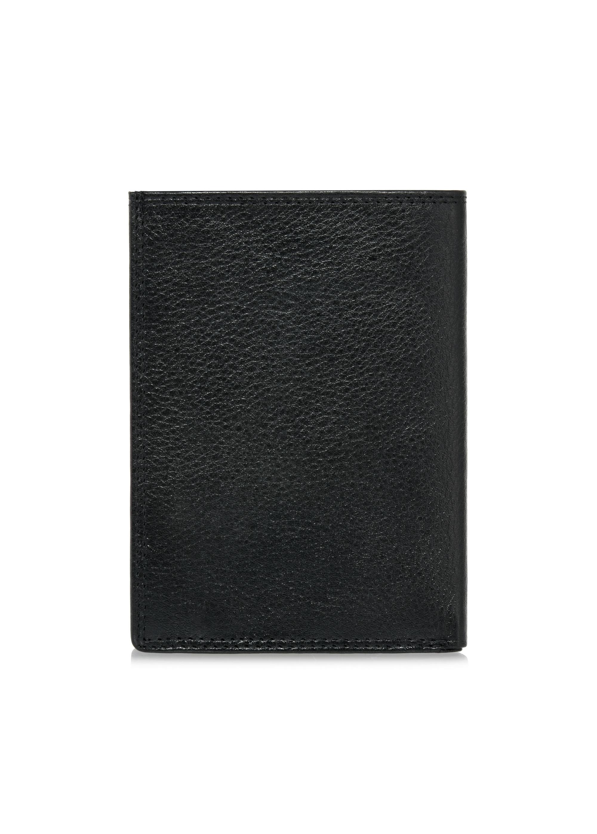 Black leather unbuttoned men's wallet PORMS-0550-99(W24)-02