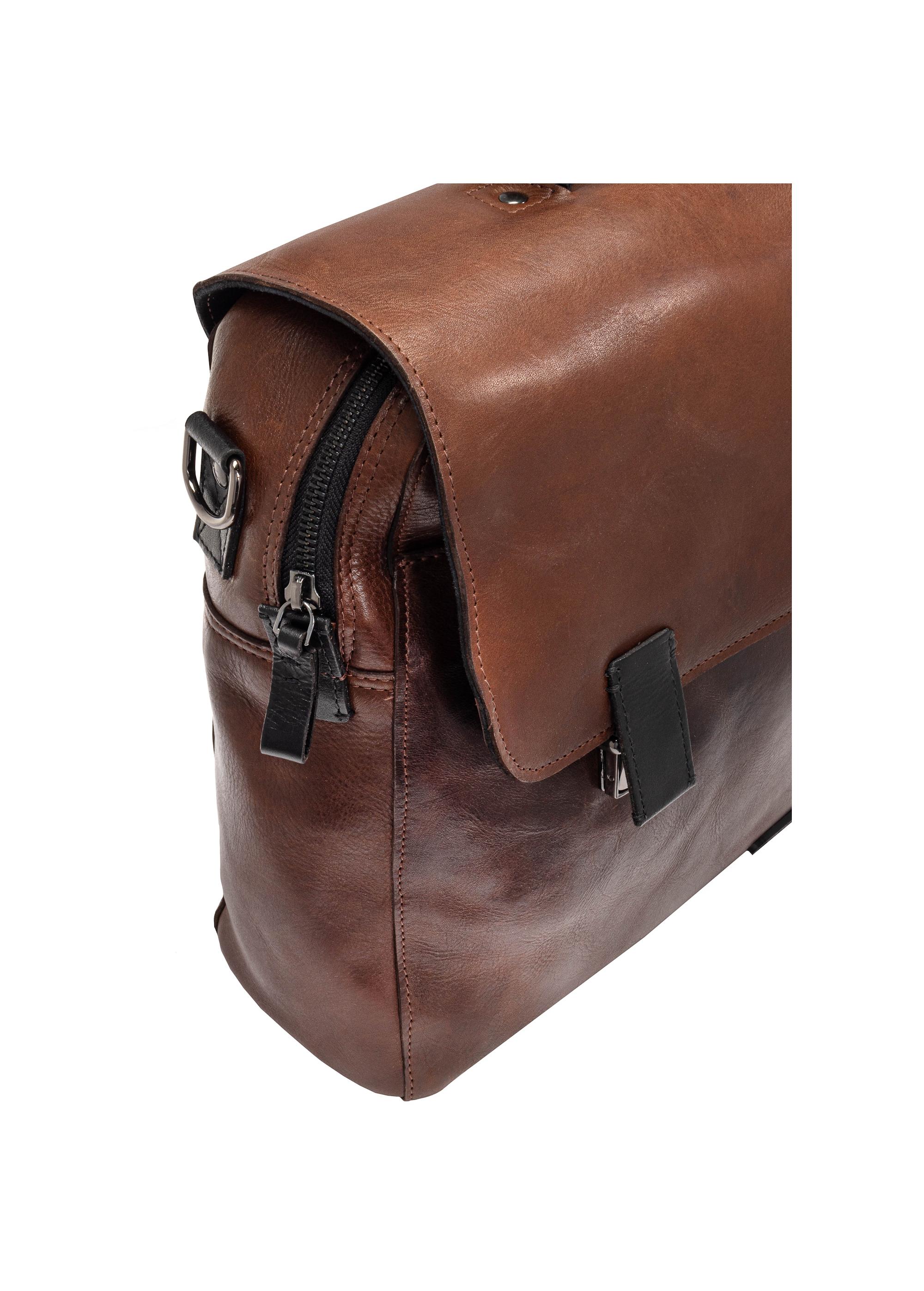 Brown leather men's briefcase TORMS-0102C-79(W25)-08