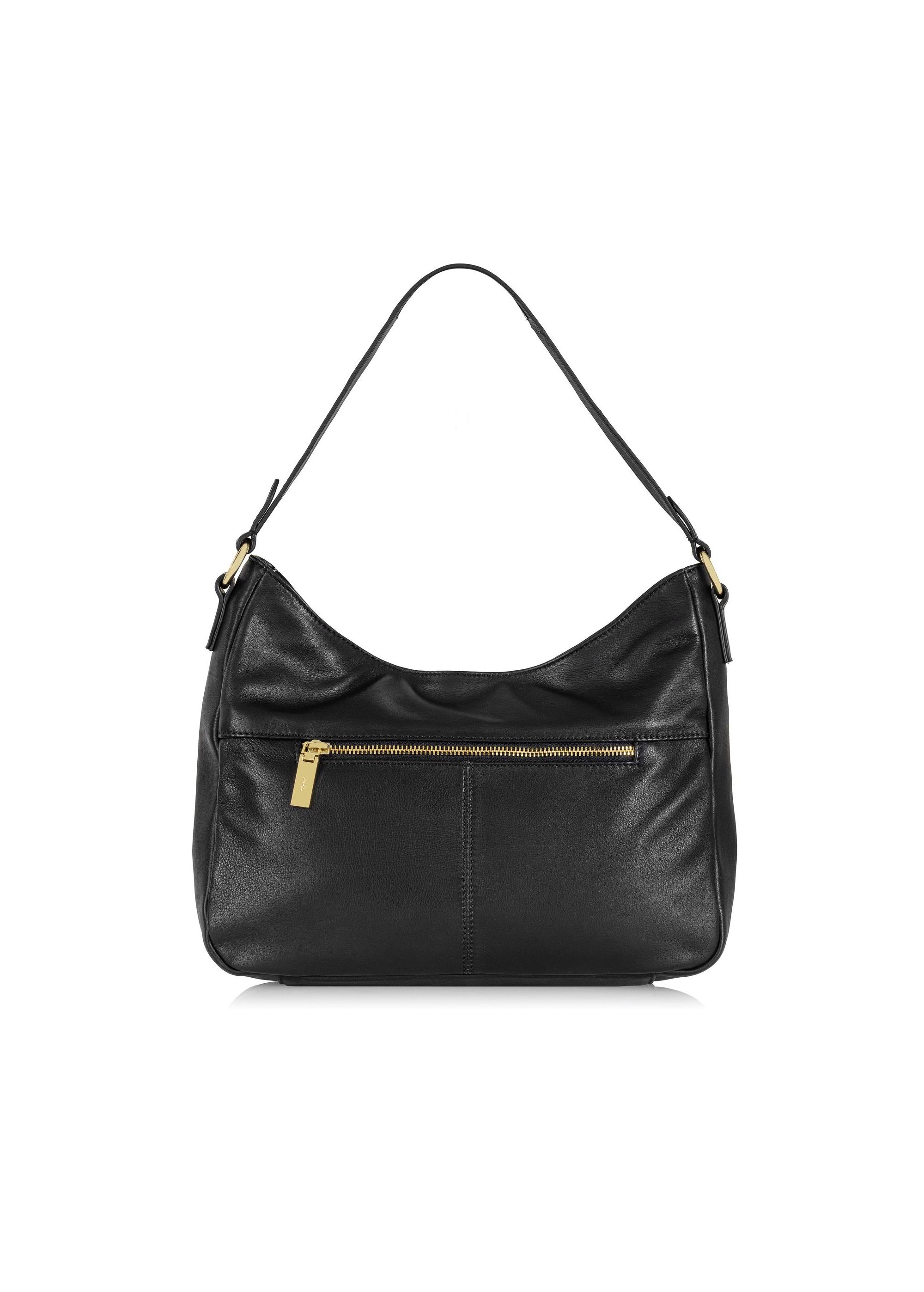 Black leather women's hobo handbag TORES-0937-99(Z24)-04