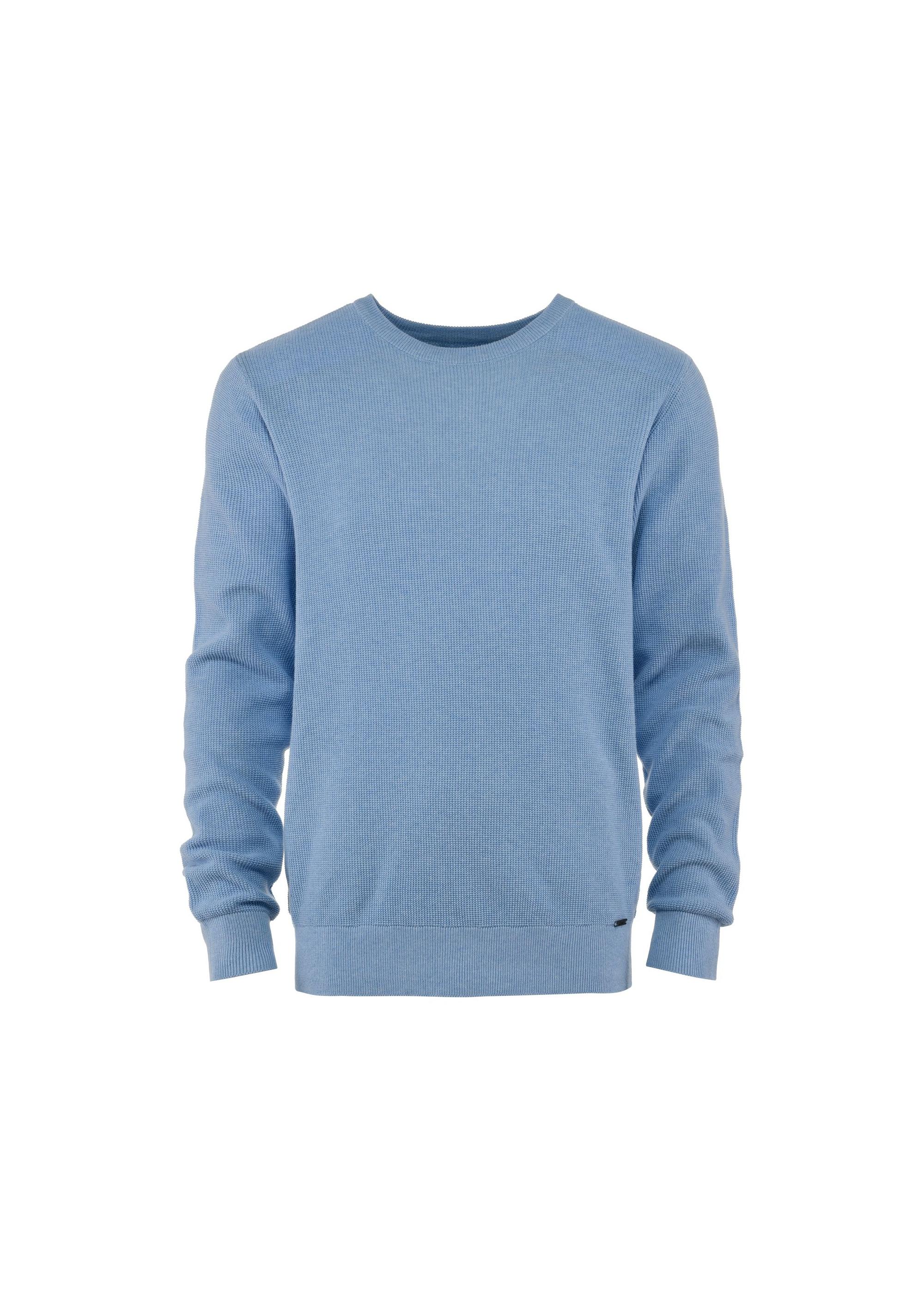 Blue cotton men's sweater SWEMT-0163-60(W25)-01