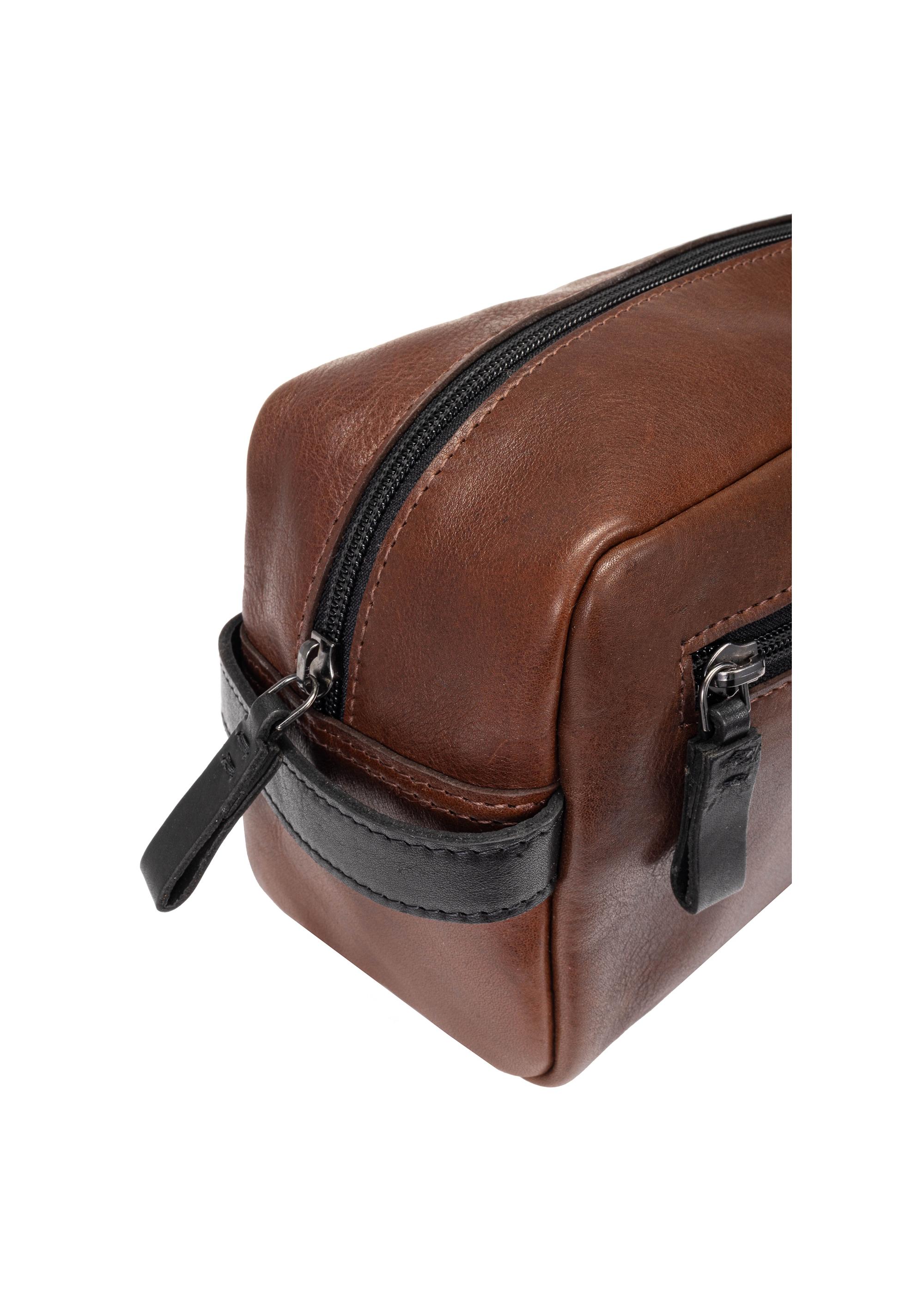 Leather brown men's cosmetic bag TORMS-0106C-79(W25)-06