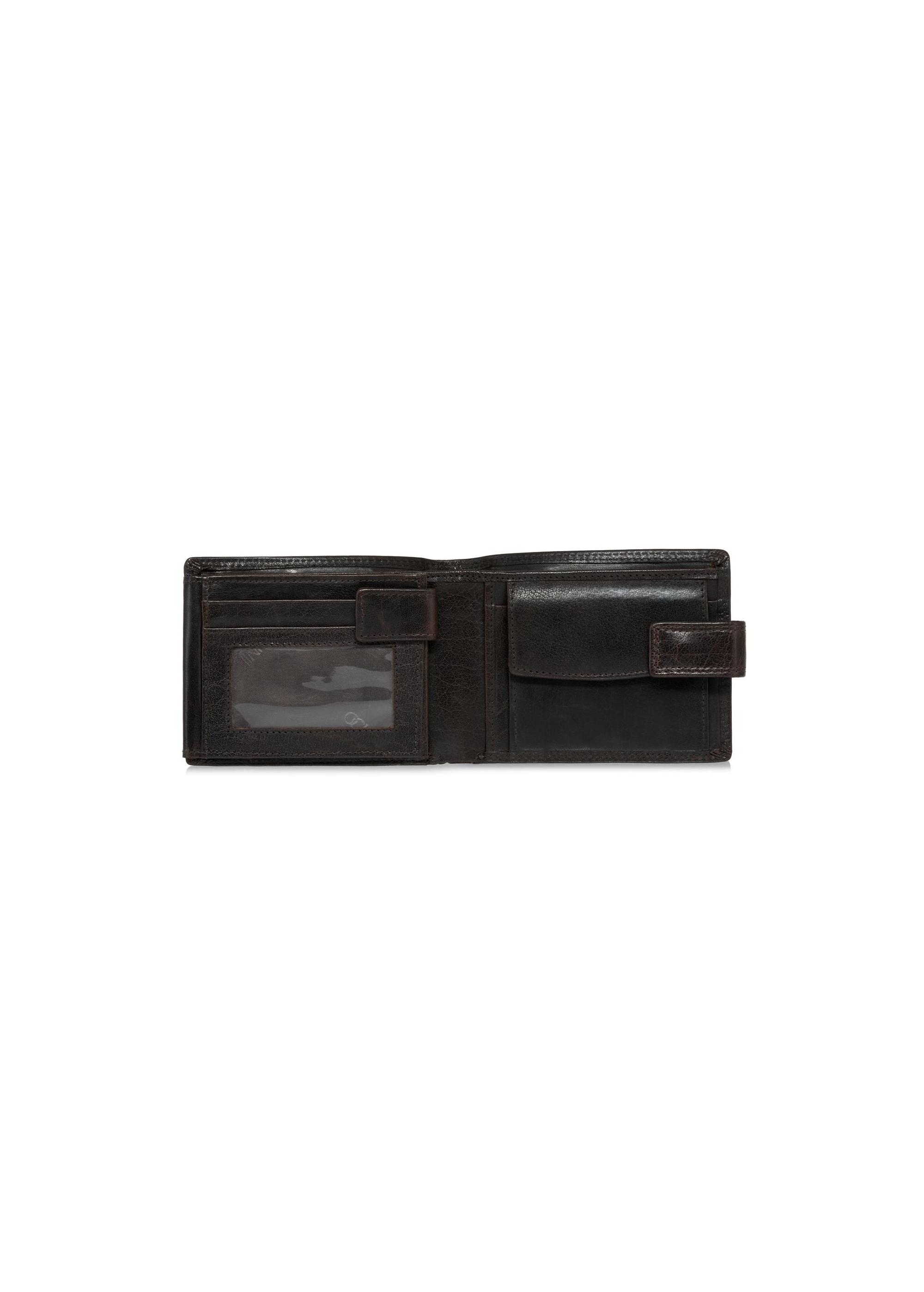 Leather clasp brown men's wallet PORMS-0553-89(W24)-04